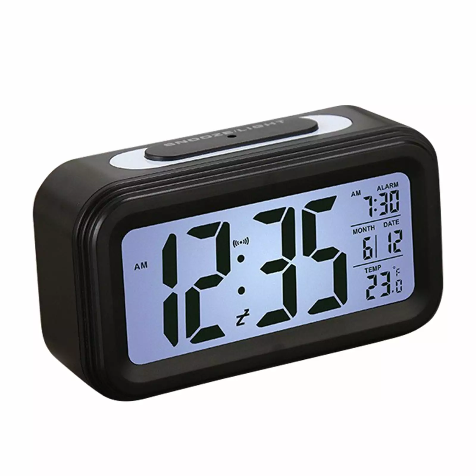 LMEEOR Digital Alarm Clock Clearance Digital Alarm Clock with Background Lighting Lcd Display Temperature Monitor Snooze Alarm with Smart Clock Calendar Digital Alarm Clock Black-v