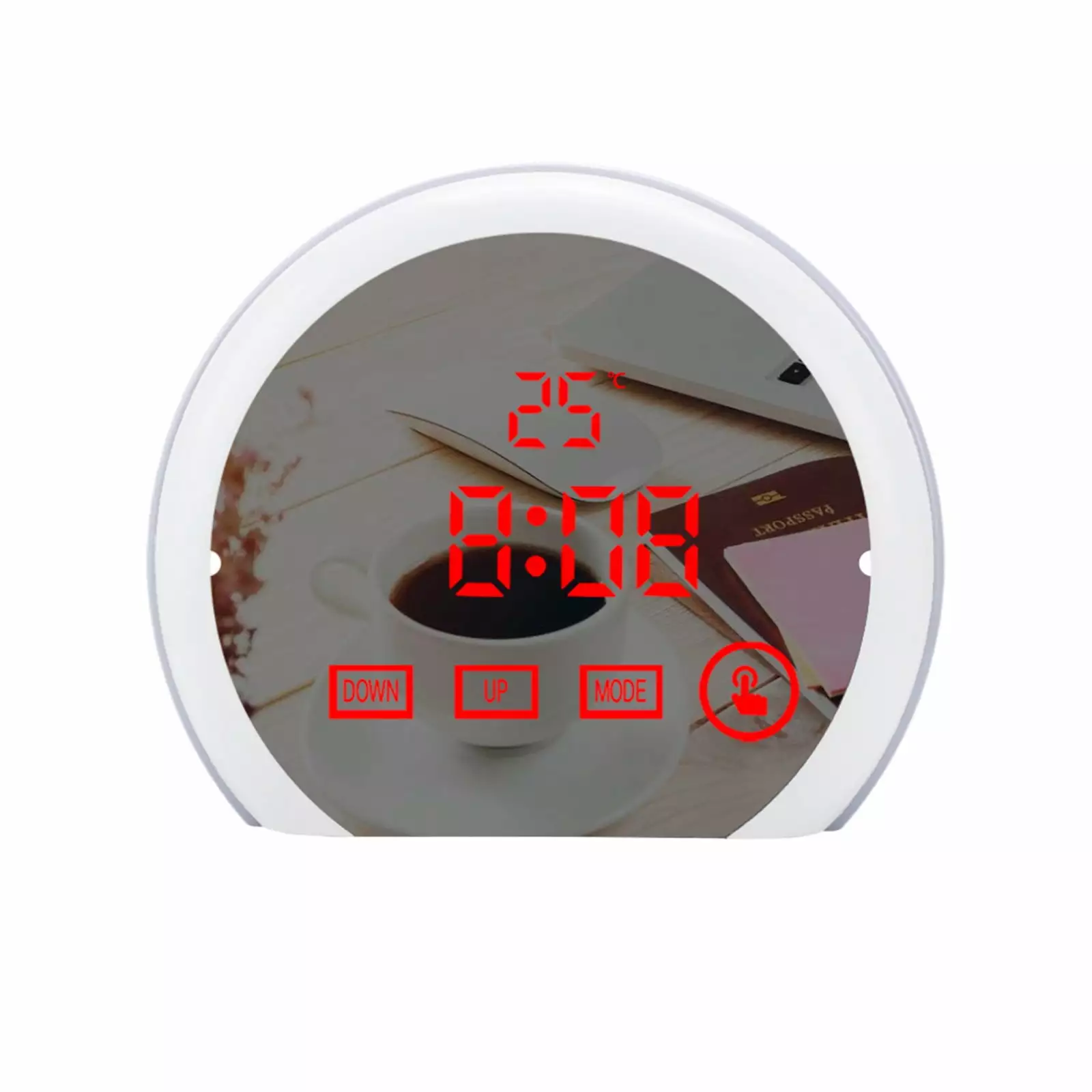 LMEEOR Smart Alarm Clock Clearance Smart Alarm Clock Ambient Light Multi-function Alarm Clock Night Light Mirror Led Alarm Clock Smart Alarm Clock Red-k