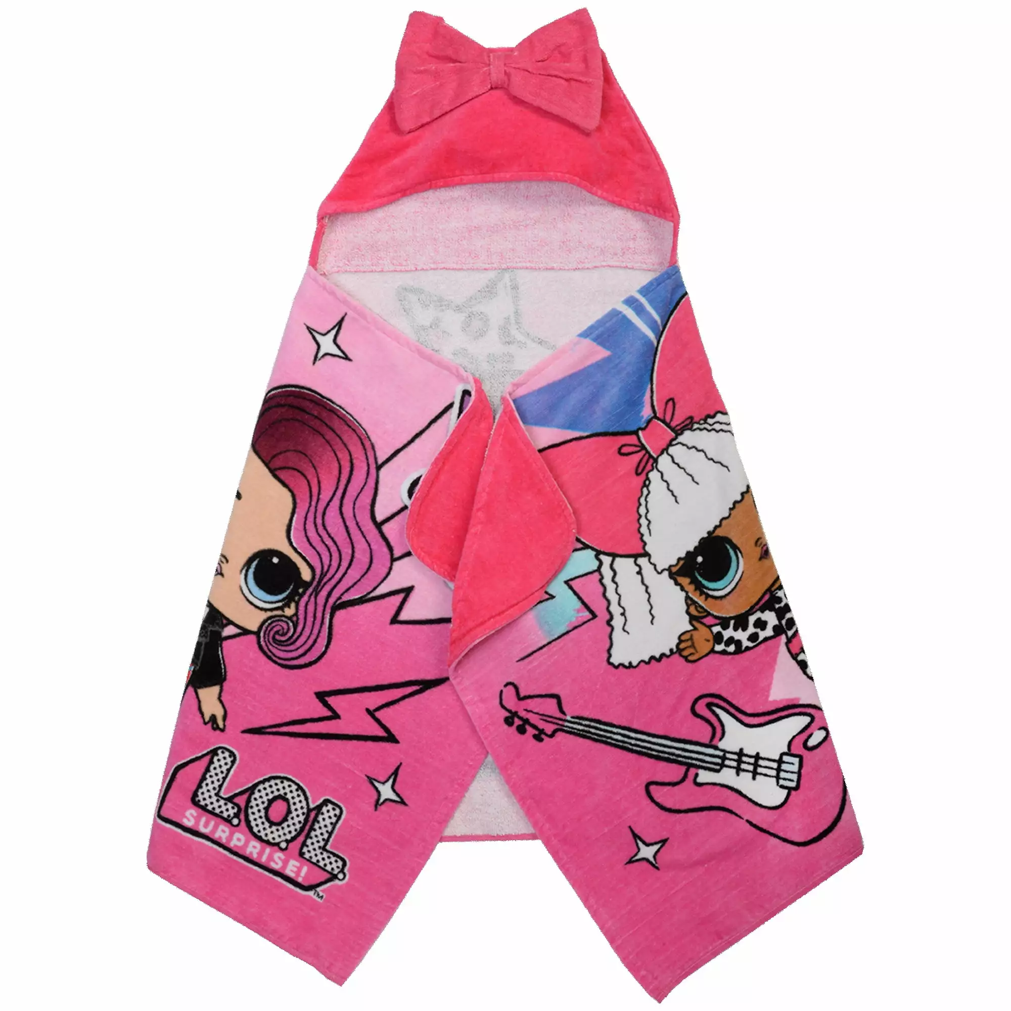 LOL Surprise Kids Hooded Towel. Cotton. Pink. MGA