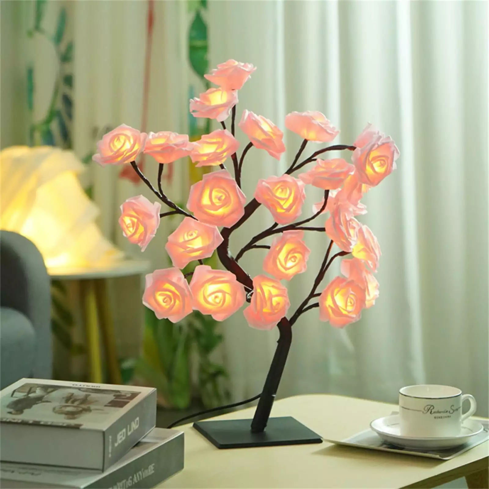 Lamps Clearance Sale Beautiful Rose Bouquet Led Tree Table Lamp Lights Party Wedding Home Decor Gift