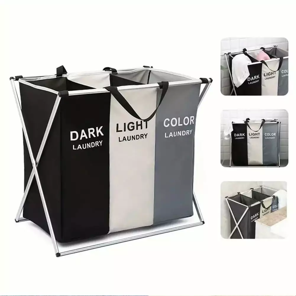 Laundry Hamper Sorte. Laundry basket organizer.Dirty clothes basket.Foldable 135L Large Clothes Laundry Hamper Sorter. Washing Storage Dirty Clothes Bag Waterproof Oxford Bag for Bathroom Bedroom Home