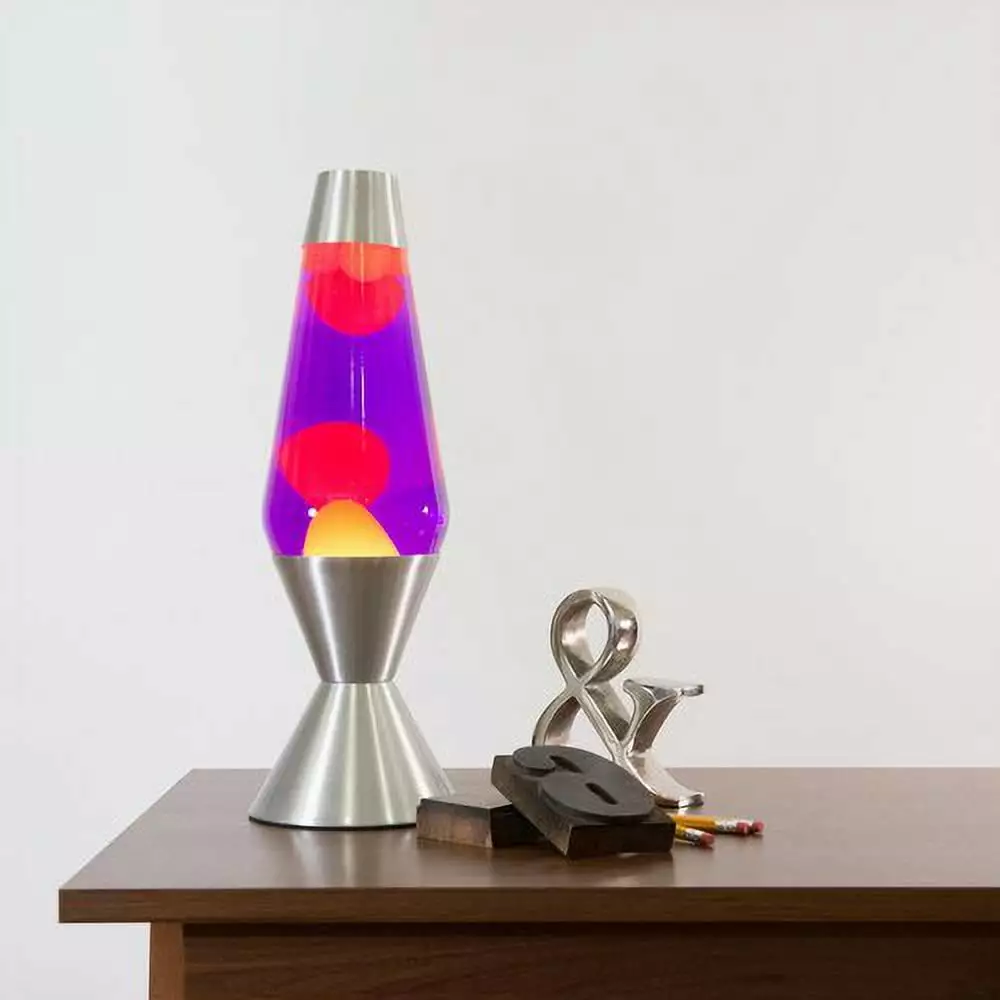 LAVA Lamp Yellow and Purple with Silver Base - 16.3