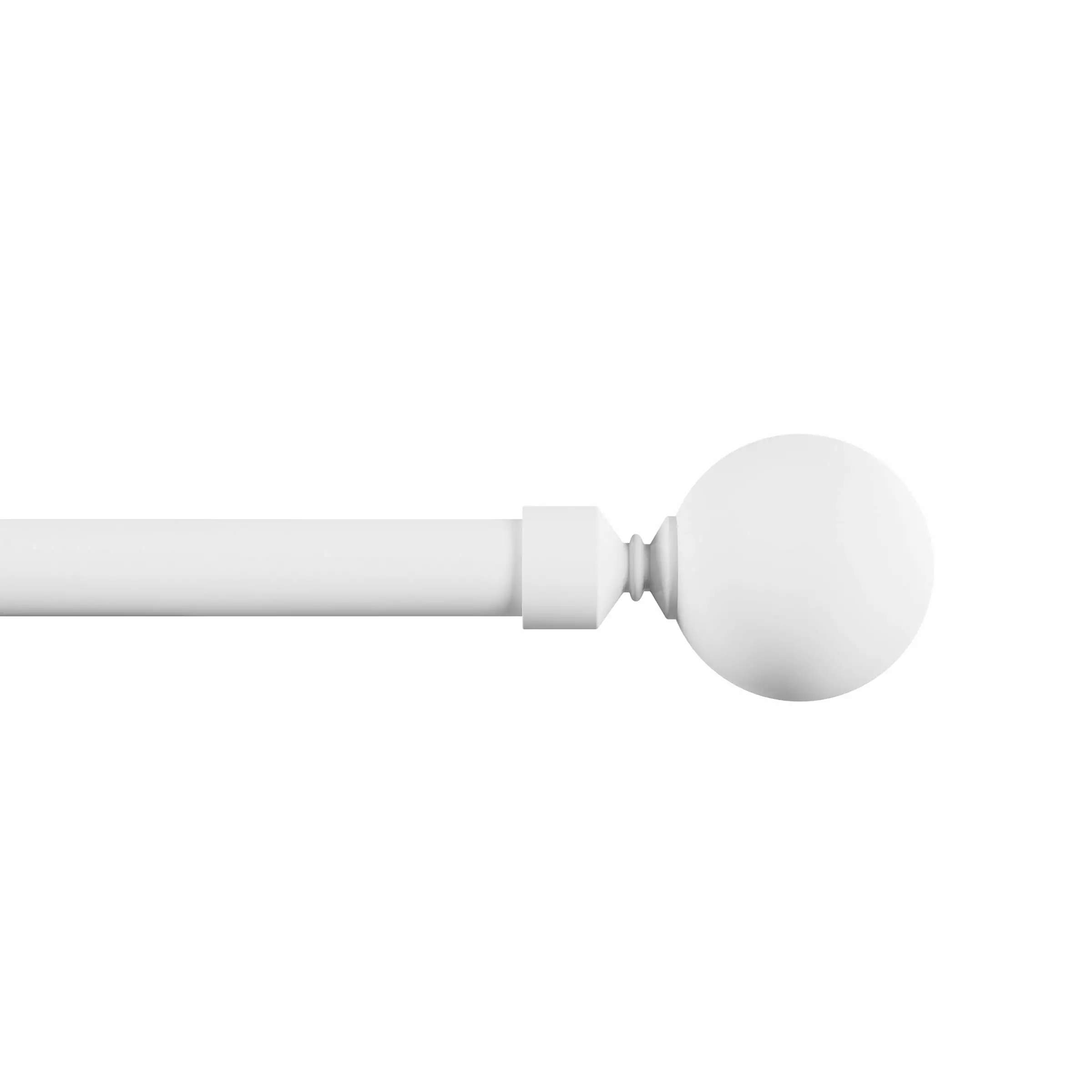 Lavish Home Curtain Rod - Ball Finials. 48-84 Window (White)