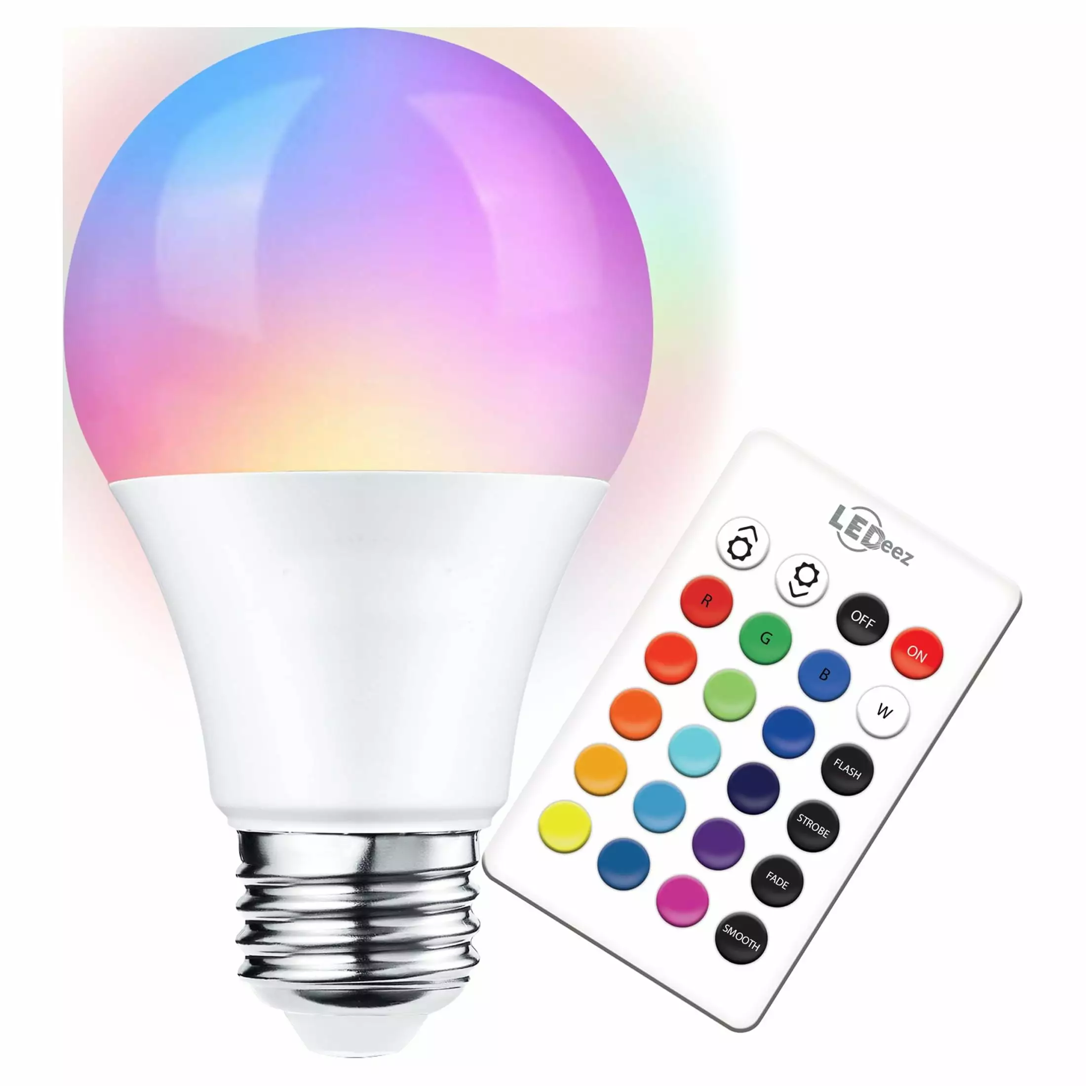 Ledeez LED Light Bulb. Color Changing. 16 Colors. Dimmable. 4 Modes. 6W. Remote Control Included. Multicolor. LED Lights for Bedroom