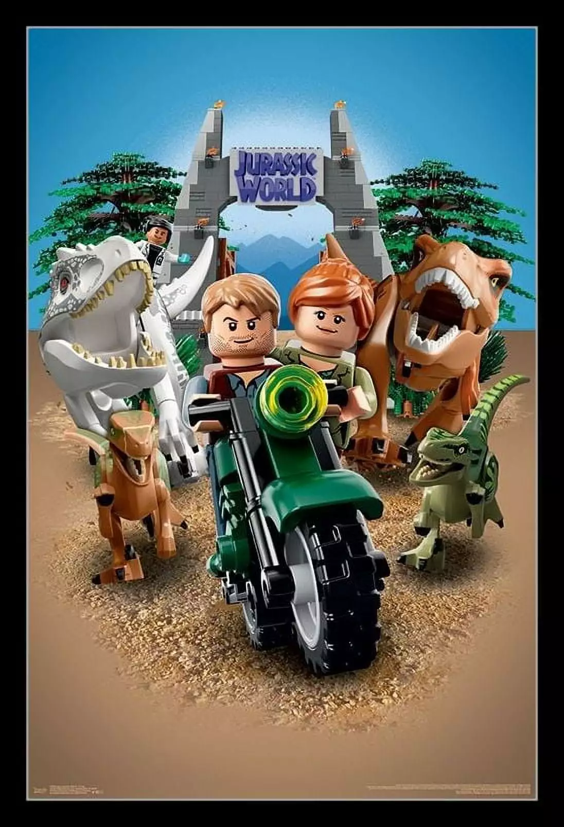 Lego Jurassic World - Group Laminated & Framed Poster Print (22 x 34)