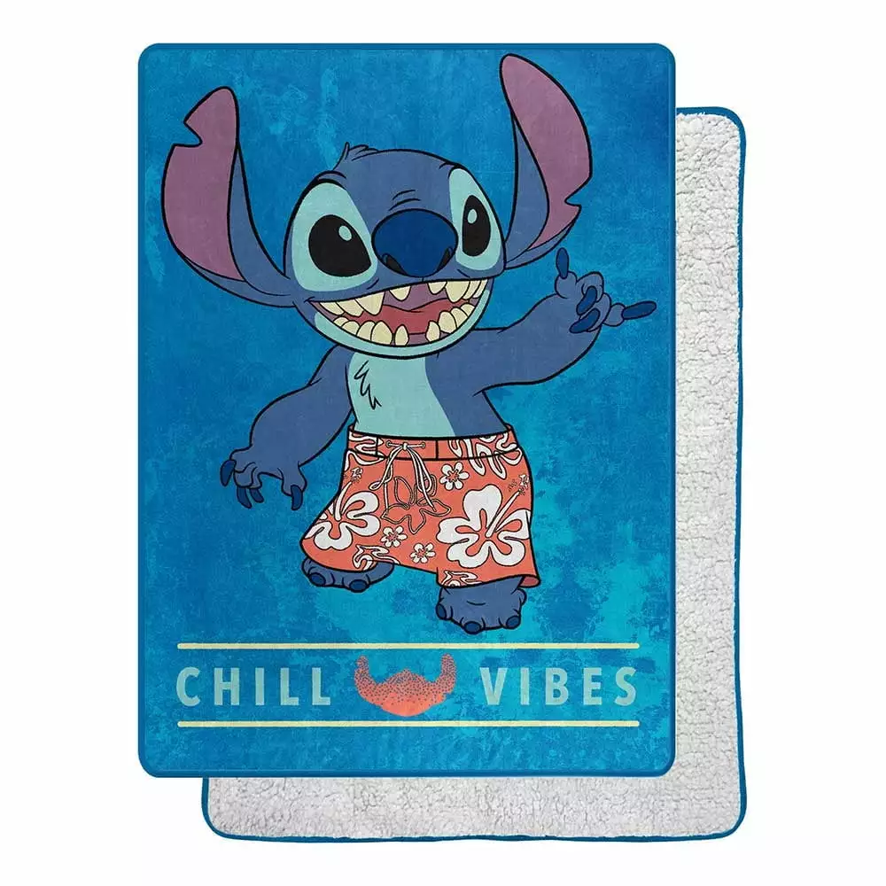 Lilo & Stich Chill Out Silk Touch Sherpa Blanket Twin Size