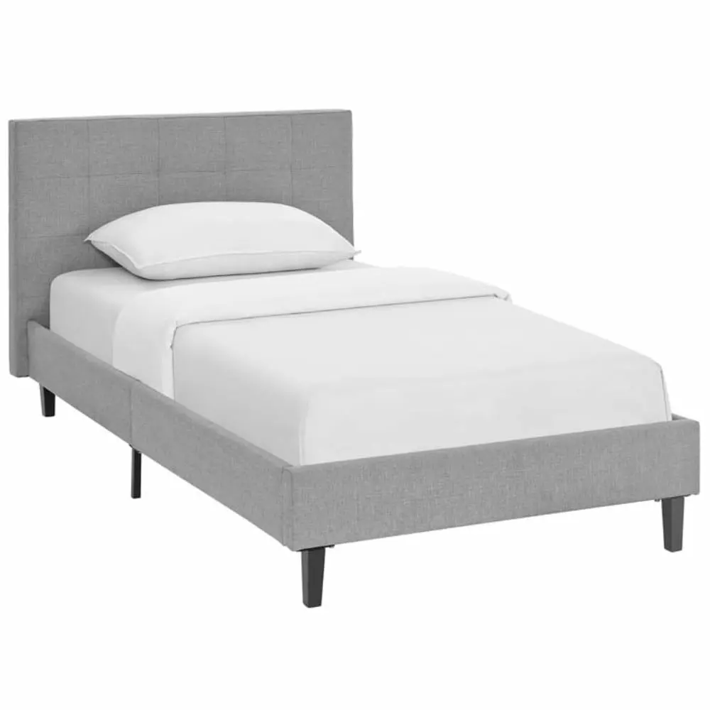 Linnea Twin Bed Light Gray