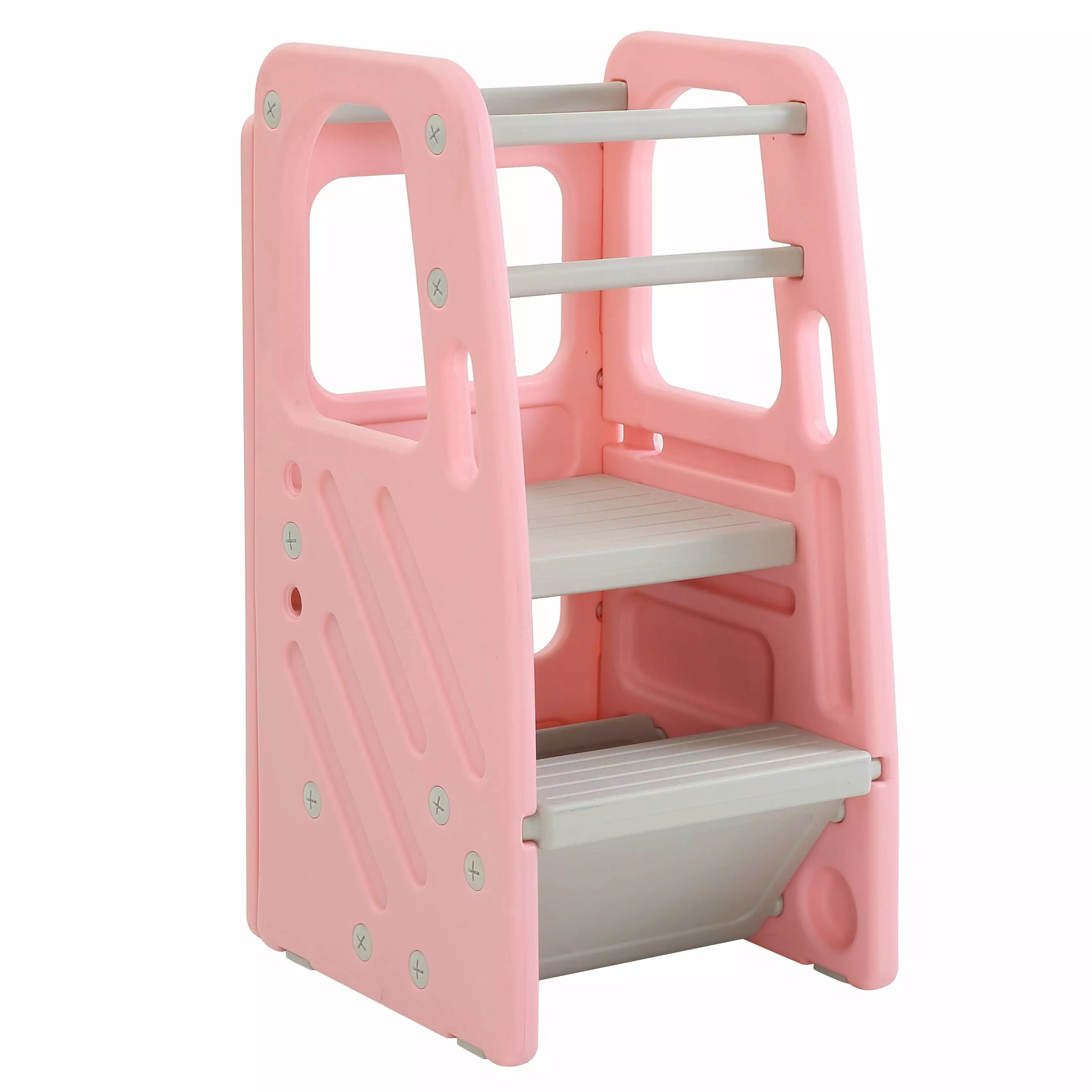 Little Helper Kitchen Step Stool - SafeStep Toddler Kitchen Stool with 3 Adjustable Height. Dual Safety Rails. Non-Slip Feet Pads