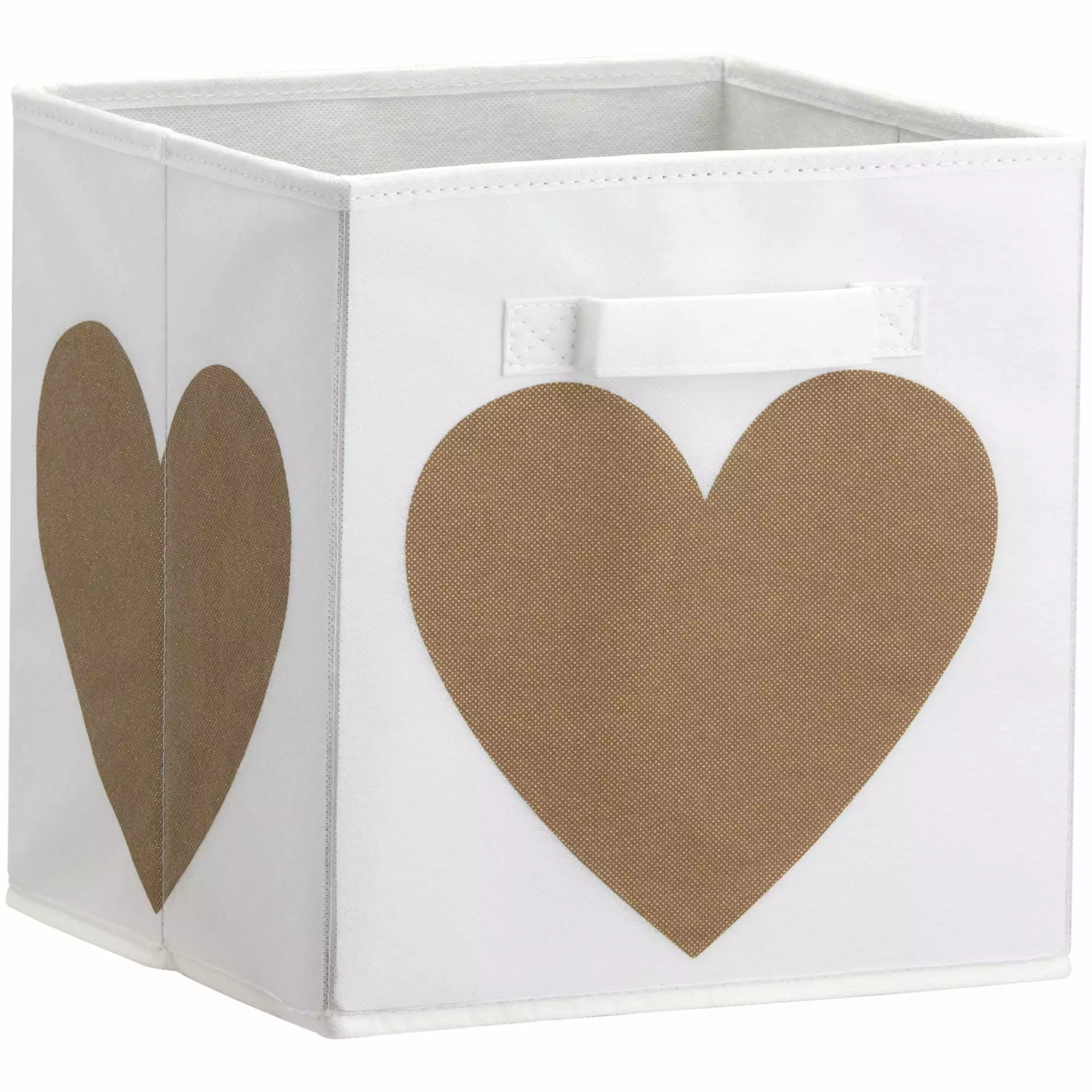 Little Seeds Gold Print Nursery Storage Bin. Heart