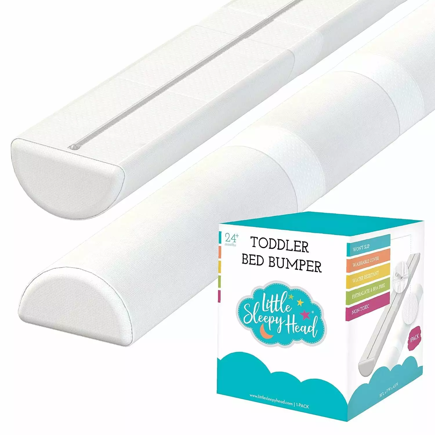 Little Sleepy Head Foam Bed Rail Bed Bumpers For Toddlers - Safeguard Your Child's Sleep (1 Pack)