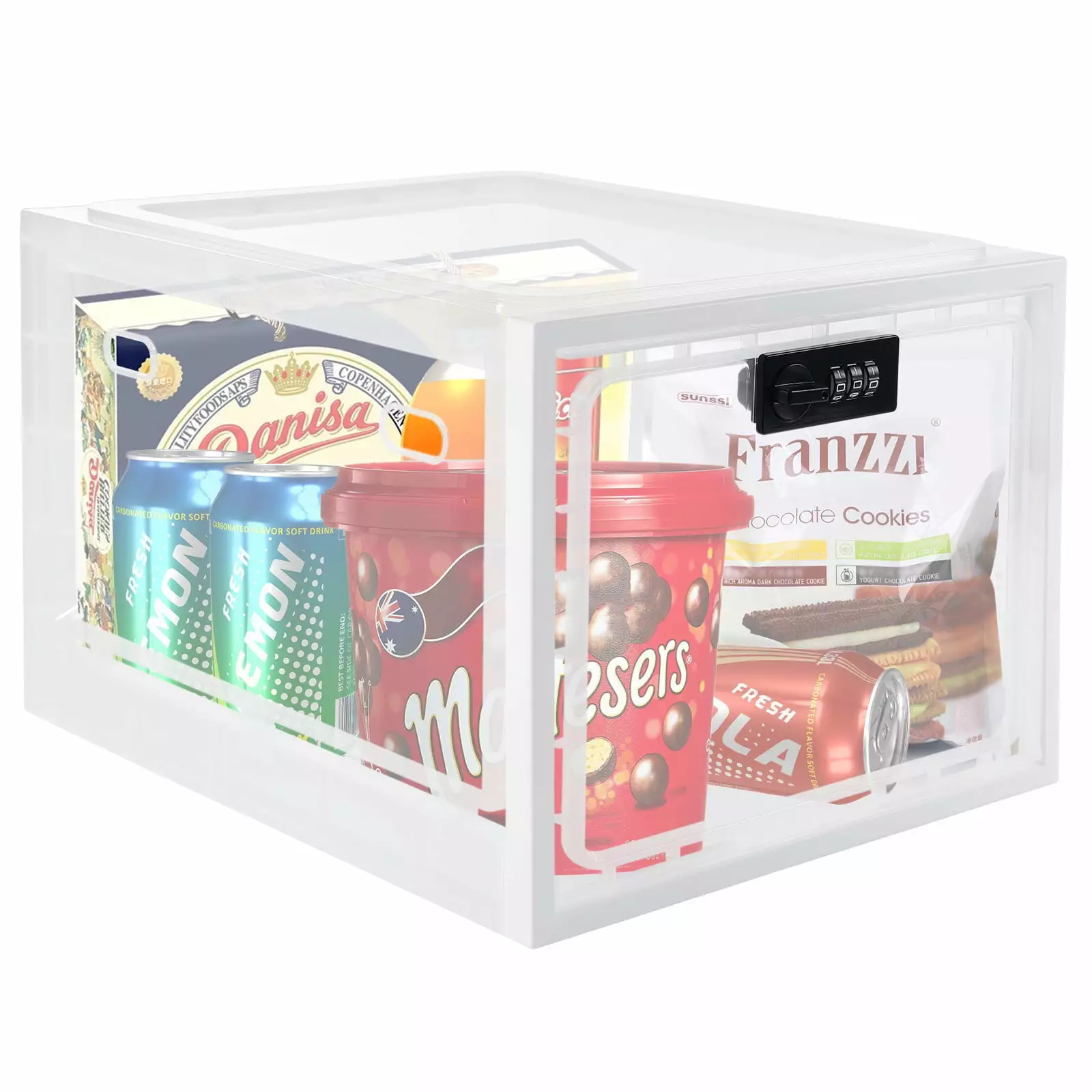 Lockable Storage Box Medicine Lock Box Versatile Coded Lock Container Clear Childproof Lockable Storage Box For Food and Home Safety