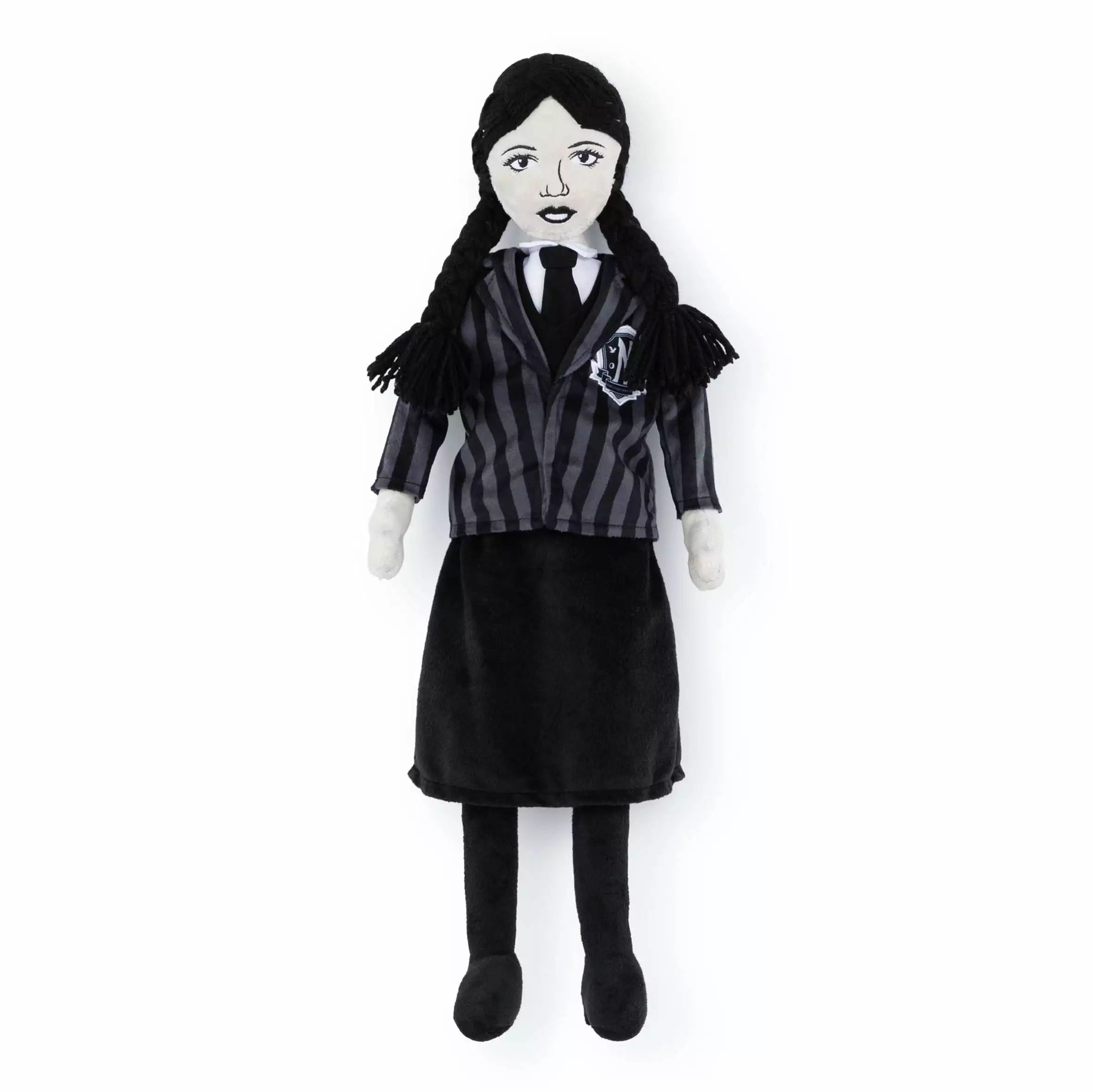 MGM Wednesday Addams Black & White Pillow Buddy. 100% Velboa Microfiber Addams Family Home