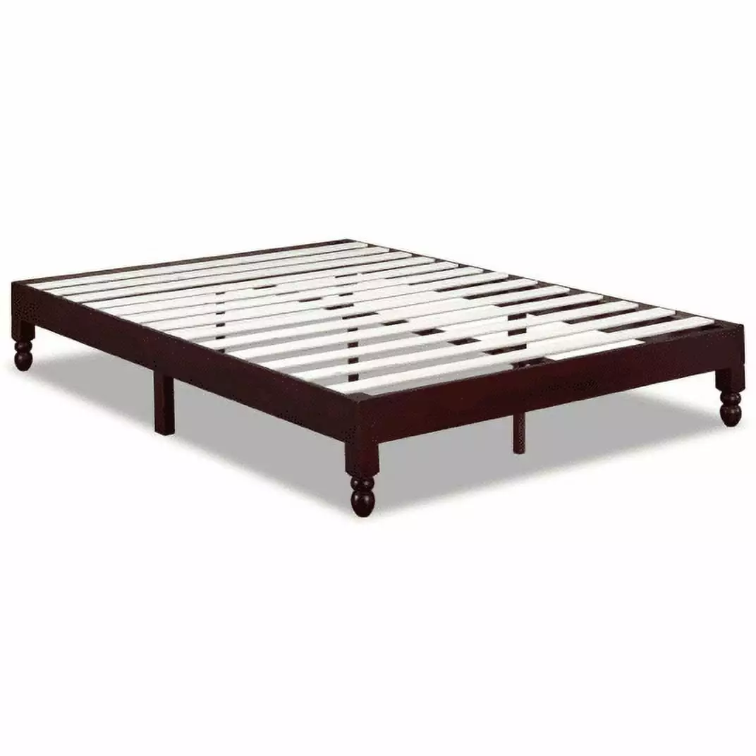 MUSEHOME 12 Inch Wood frame Platform Bed. Elegant Style. Espresso Finish. Full