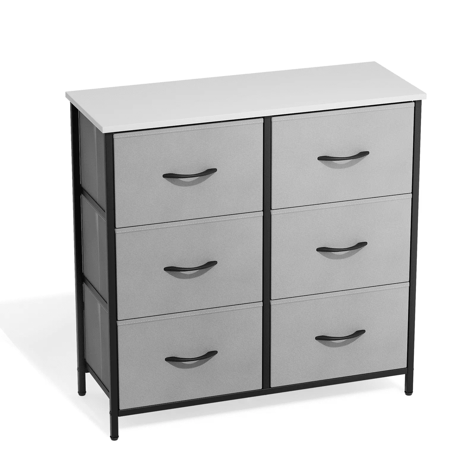 Magshion 6 Drawer Double Dressers. Modern Chest Dresser Storage Cabinet for Bedroom Living Room Entryway. Gray