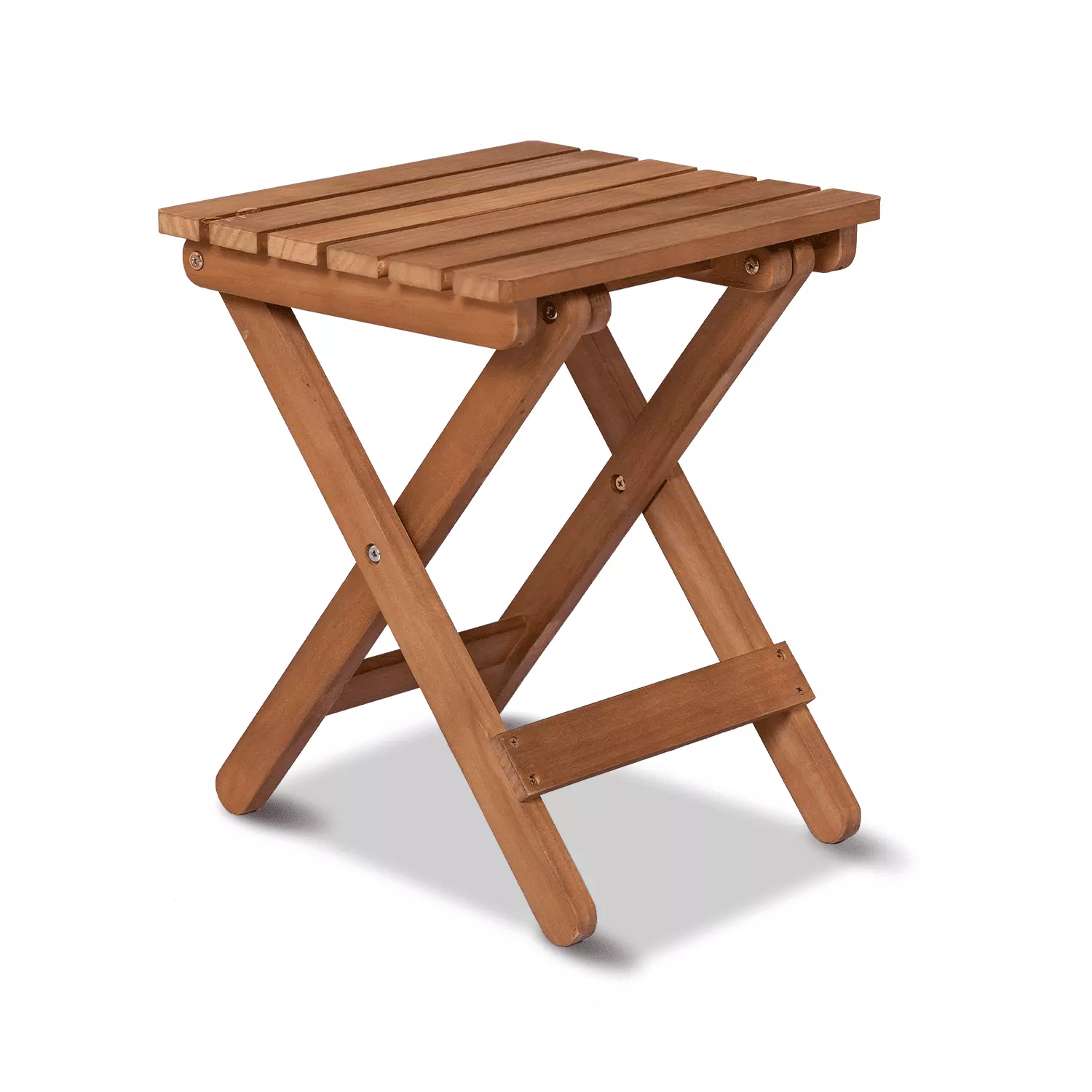 Magshion Foldable Wood Stool Folding Portable Step Foot Rest Stool for Bathroom Balcony Garden Kitchen. Brown