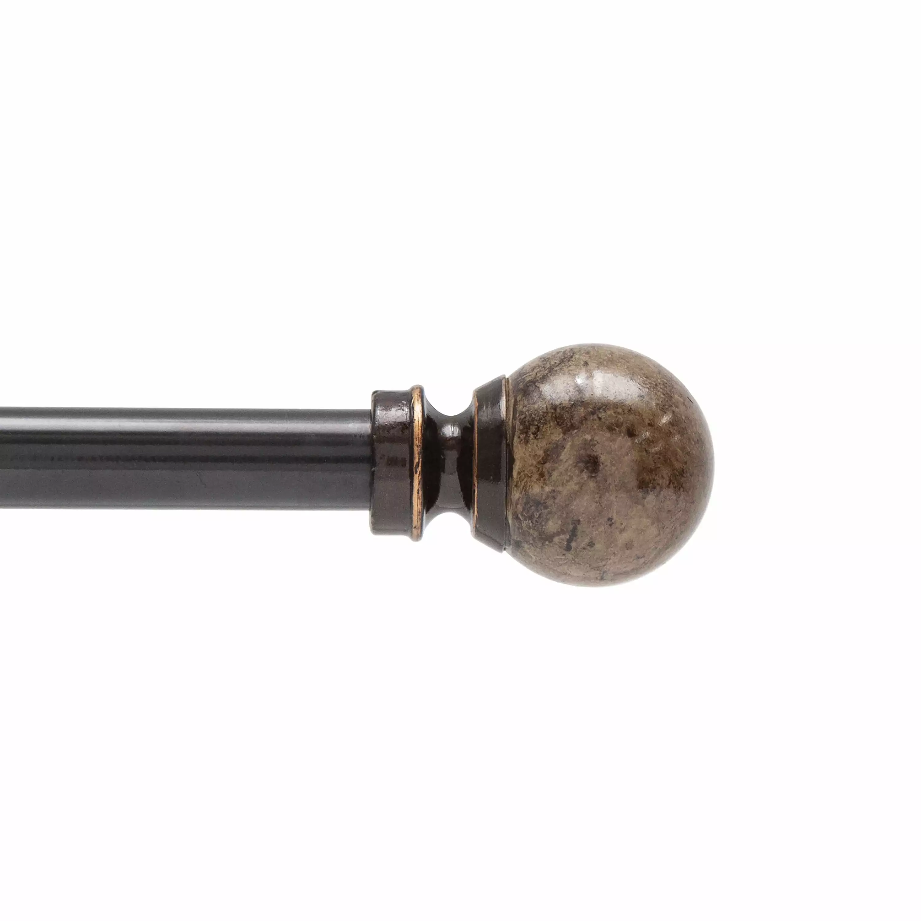 Mainstays 28-48 in. Jillian Adjustable Petite Cafe Curtain Rod. 1/2 in. Diameter. Brown Marble