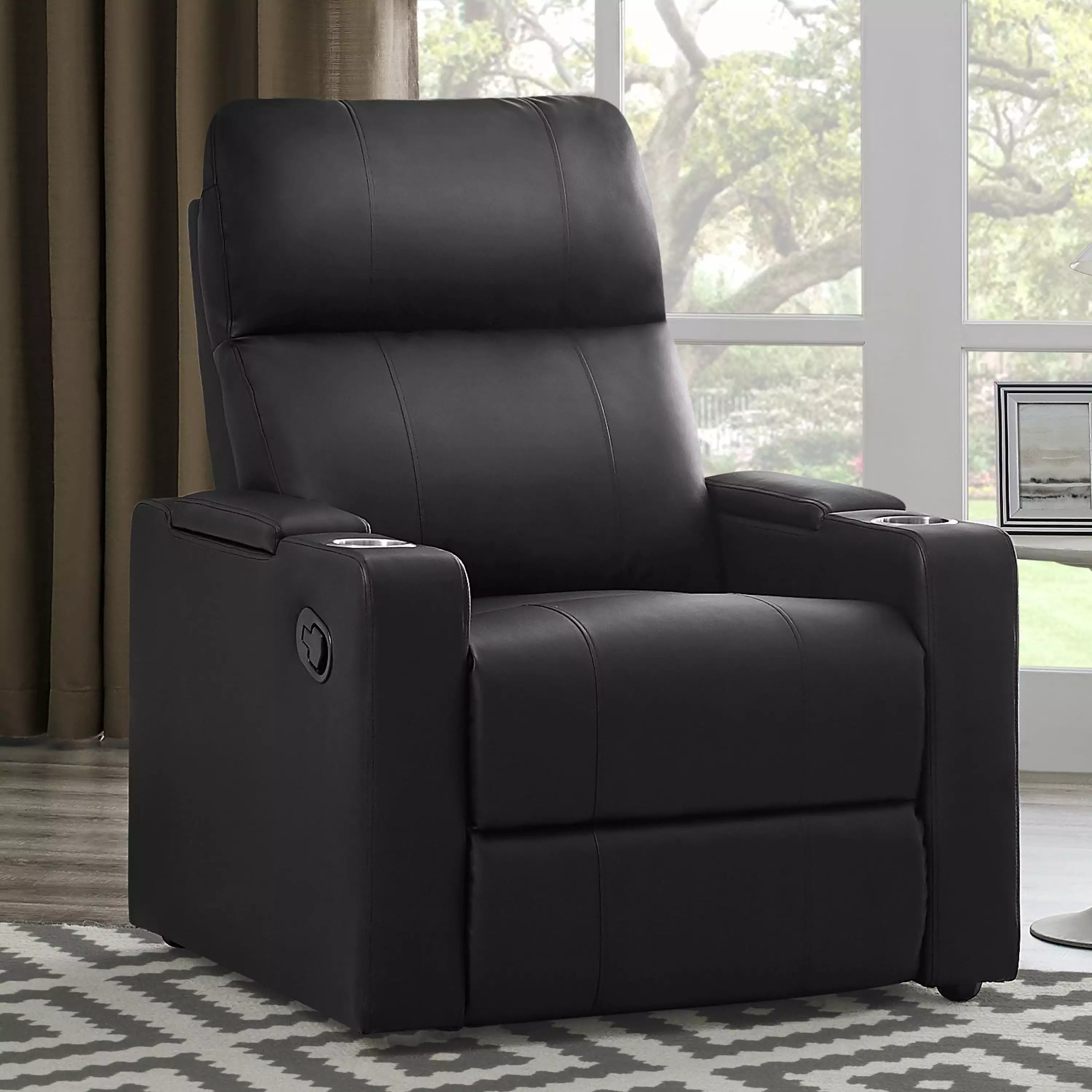 Mainstays Home Theater Recliner with USB charging ports. Faux Leather. Multiple Finishes