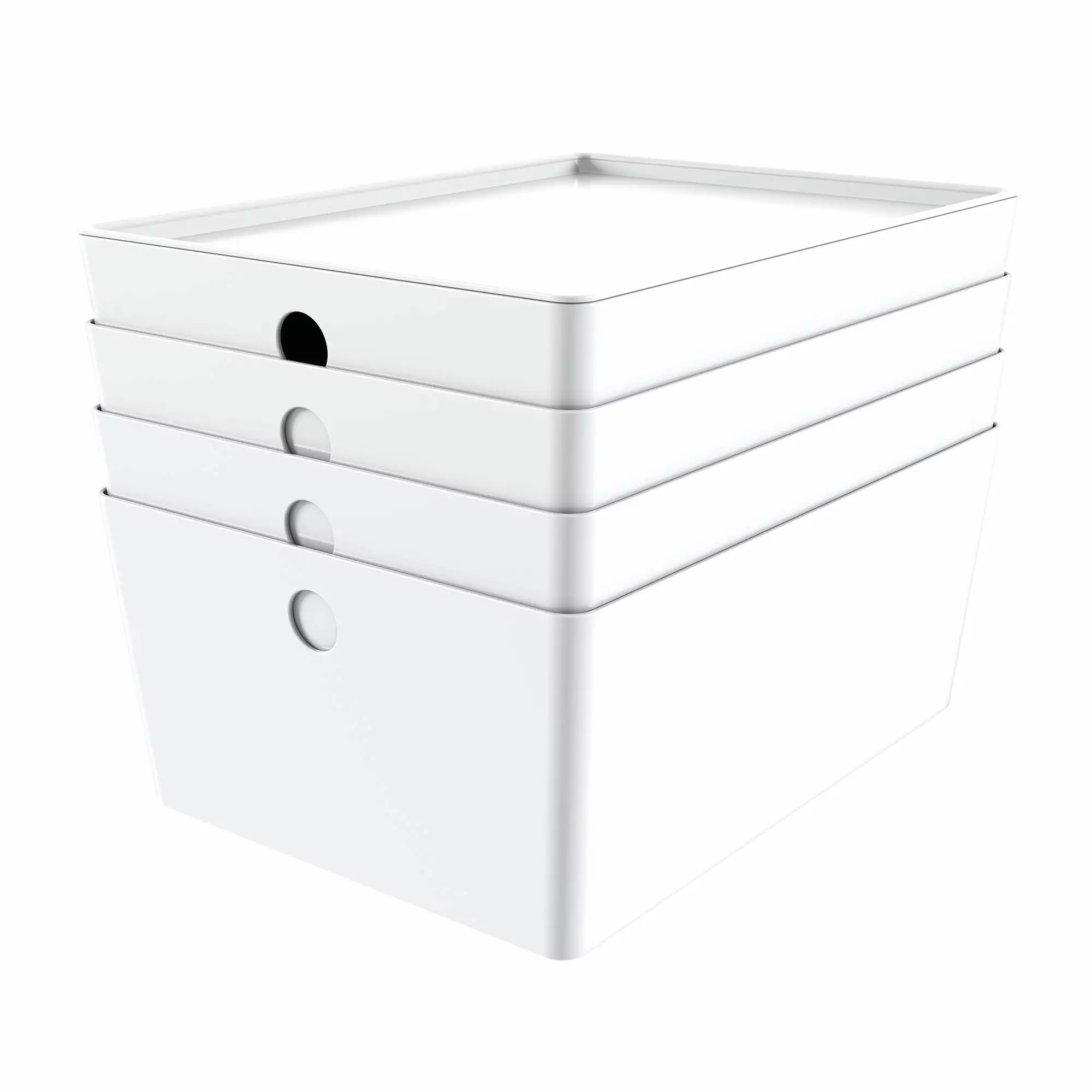 Mainstays Large Lidded Storage White Set of 4