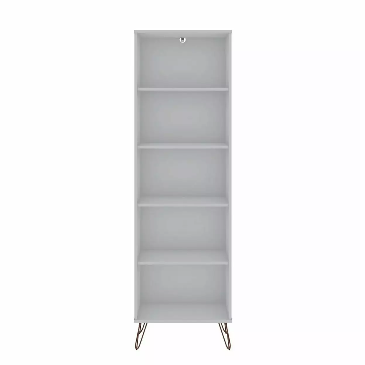 Manhattan Comfort Rockefeller Bookcase 2.0 with 5 Shelves and Metal Legs in White