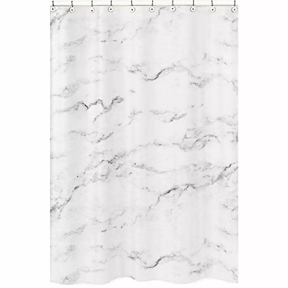 Marble Black and White Collection Shower Curtain