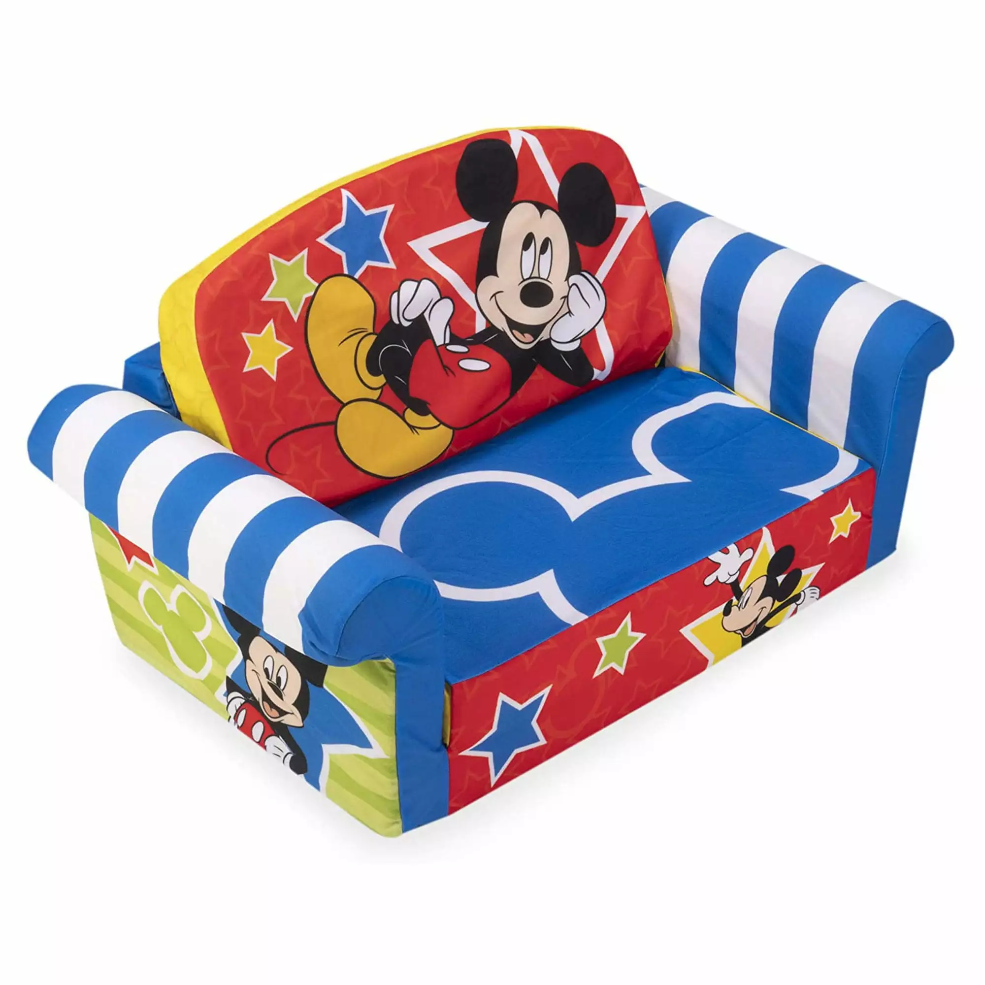 Marshmallow Furniture Kids 2-in-1 Flip Open Foam Sofa Bed. Mickey Mouse