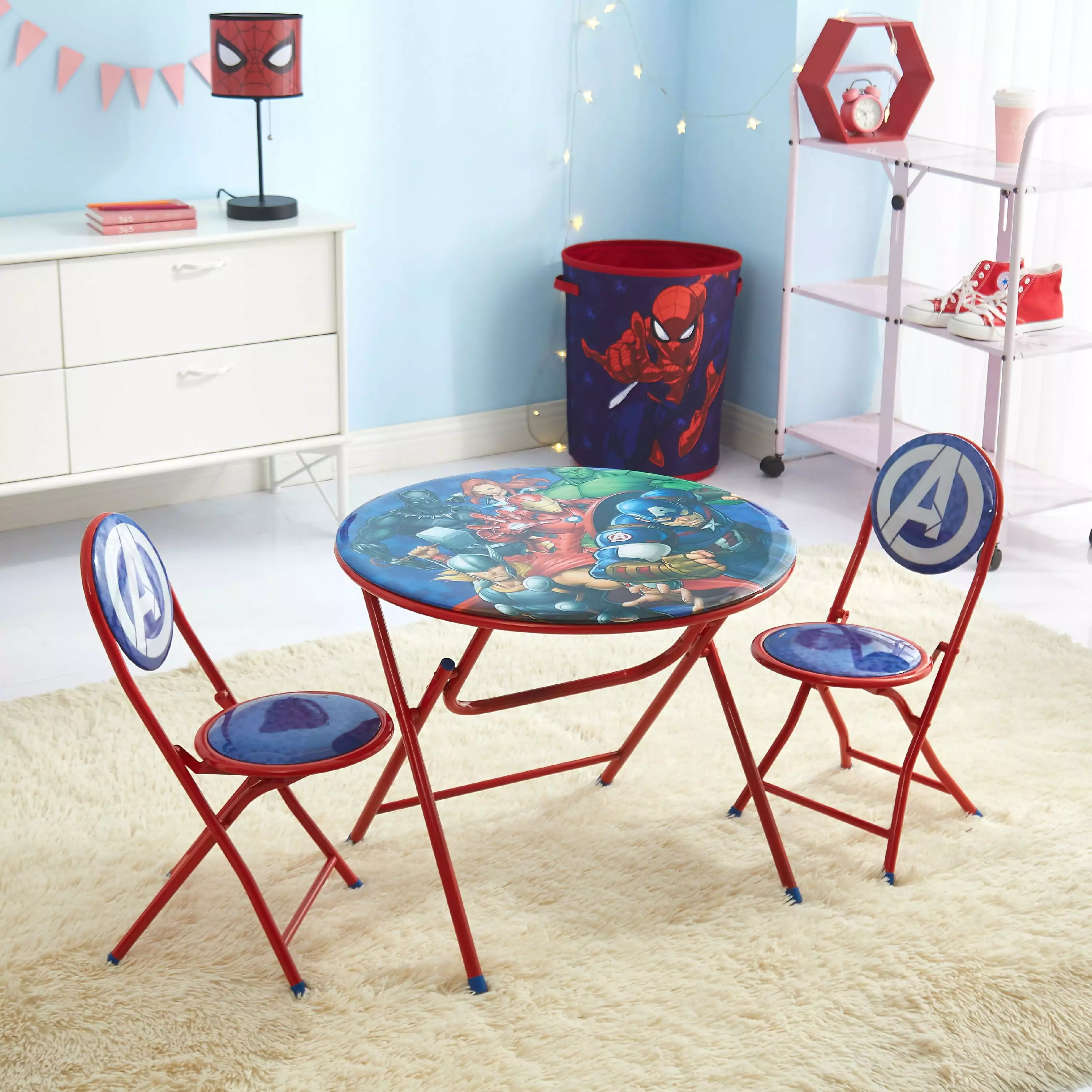 Marvel Avengers Printed 3 Piece Round Table and Chair Set