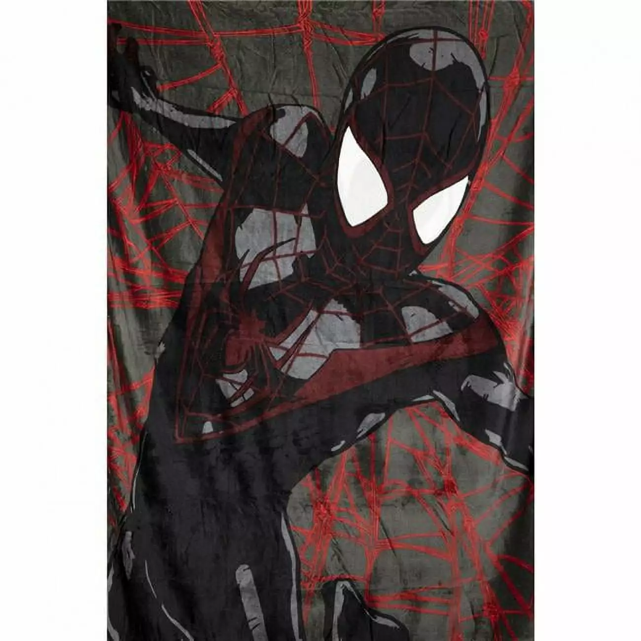 Marvel Miles Morales Spider-Man Webs New Kids Throw Blanket. Black. 100% Microfiber