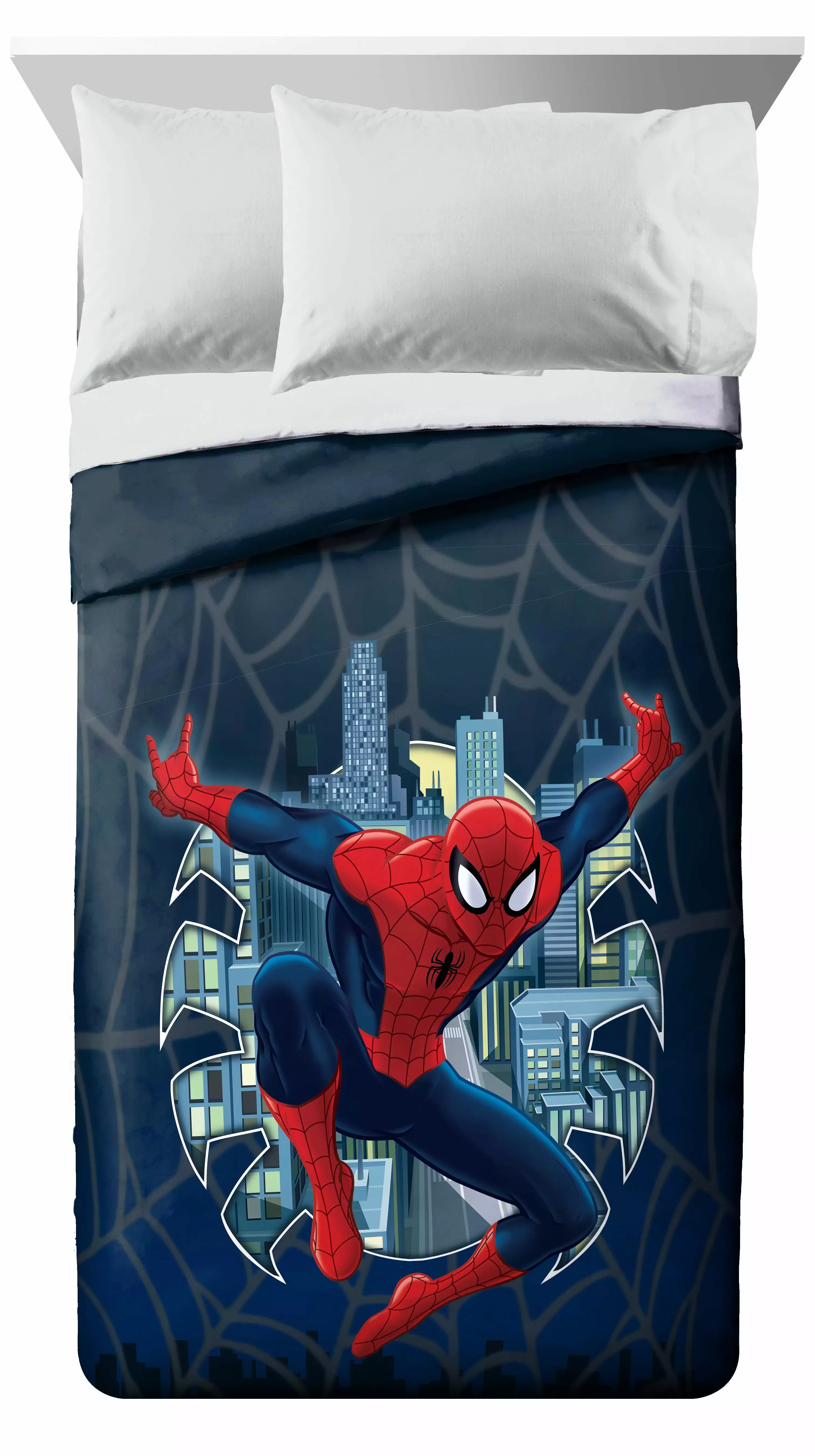 Marvel Spiderman Blue Single Twin XL Reversible Comforter. 100% Microfiber