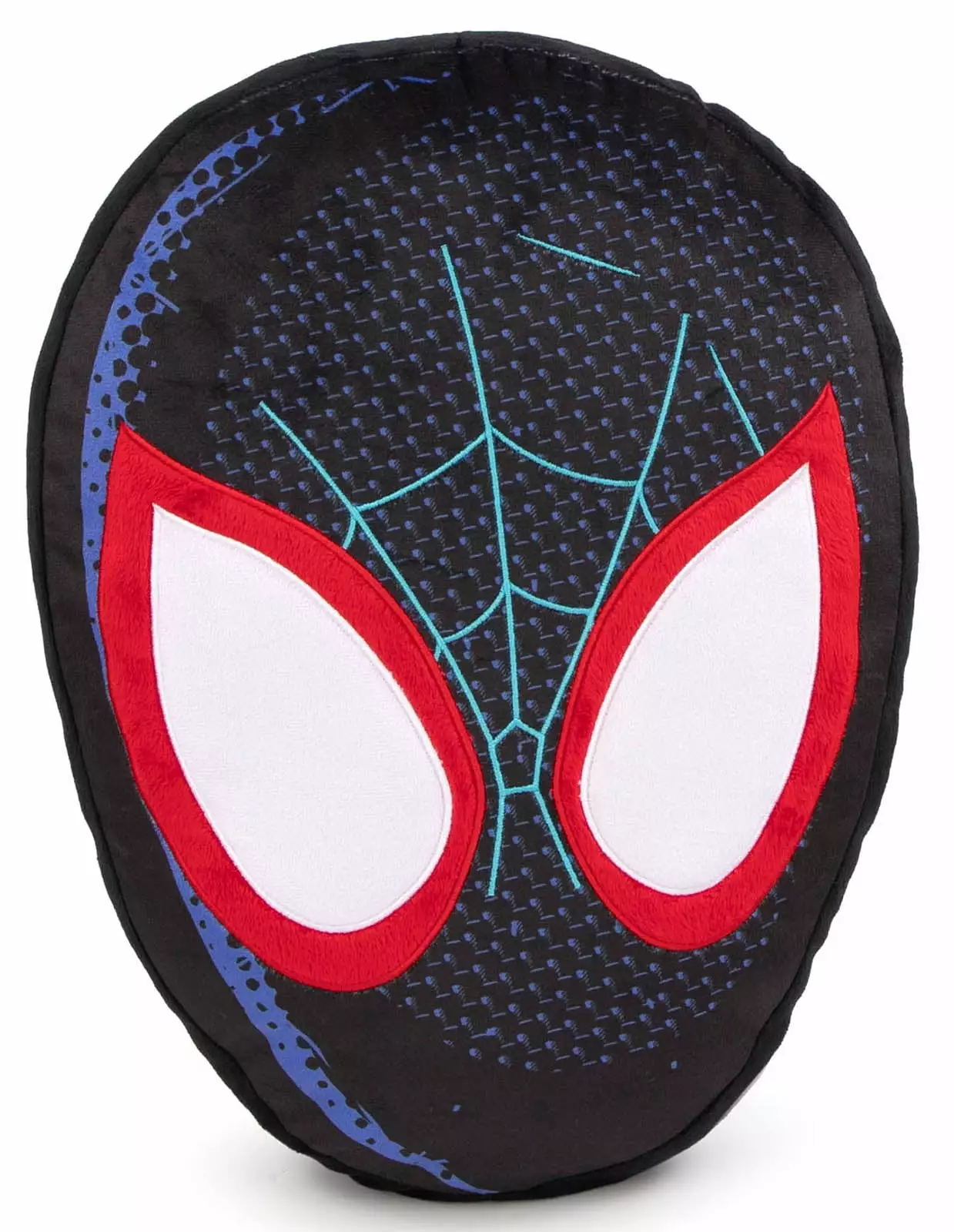 Marvel Spiderman Spider-Verse Black Shaped Pillow. 100% Microfiber. Kids Bedding. 1. Circular.