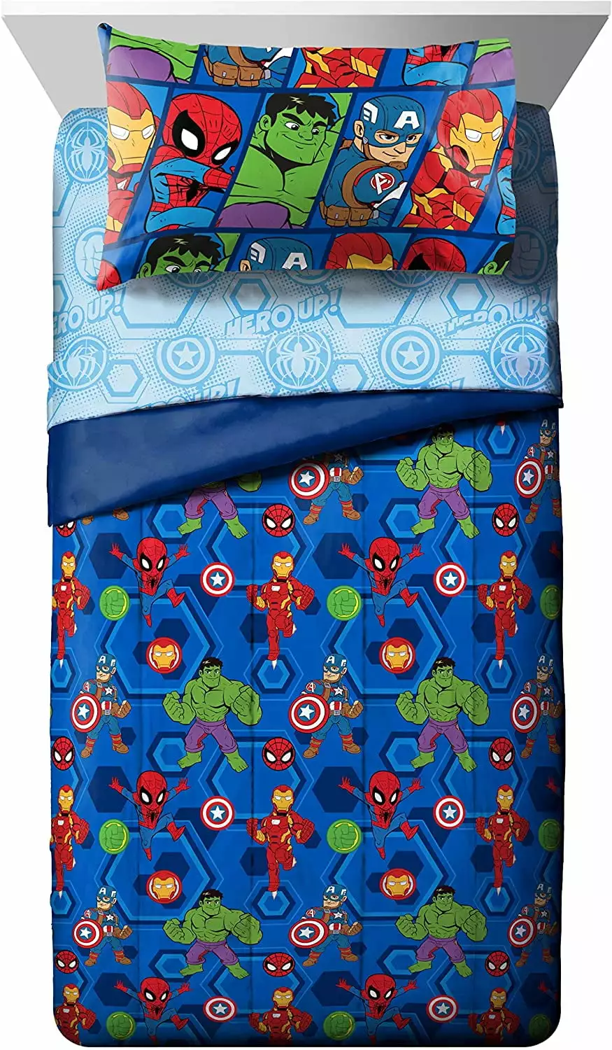 Marvel Super Hero Adventures Hero Together Blue 4 Piece Toddler Bed Set