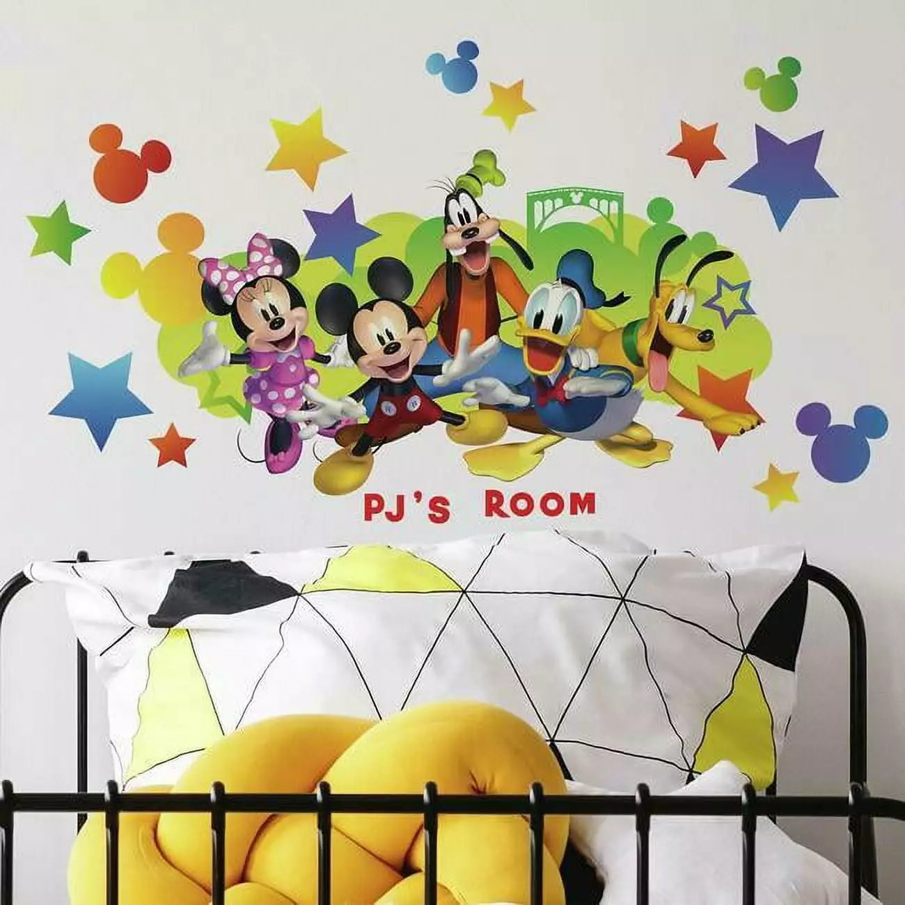 Mickey & Friends Peel and Stick Giant Wall Decals with Alphabet for Personalization