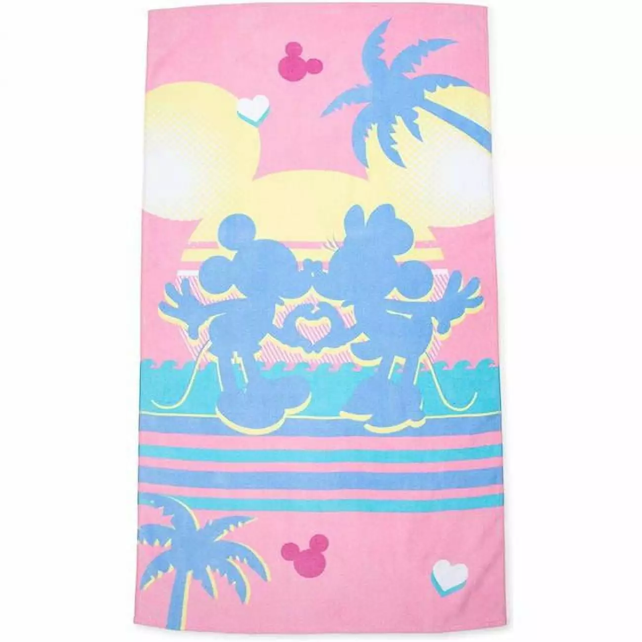 Mickey Mouse 849490 Disney Mickey Mouse & Minnie Mouse Sunset Kisses Oversized Beach Towel