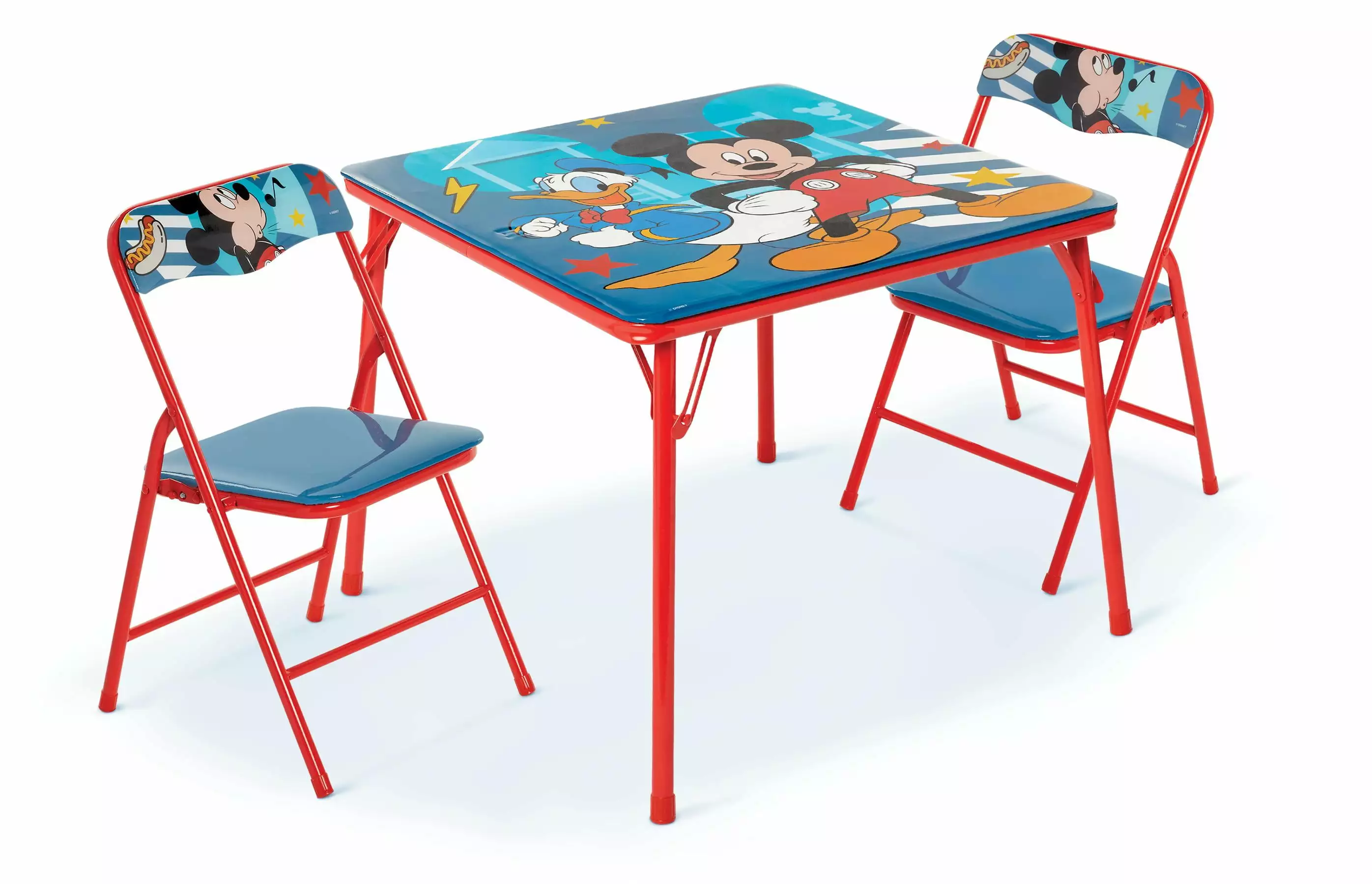 Mickey Mouse Erasable Activity Table Includes 2 Chairs with Safety Lock. Non-Skid Rubber Feet & Padded Seats