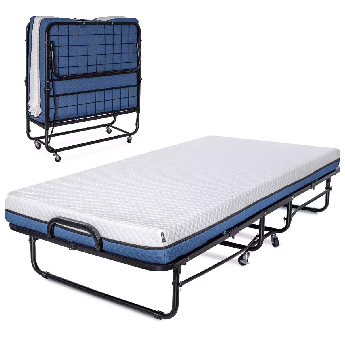 Milliard Signature Premier Diplomat Folding Bed with Memory Foam Mattress. Twin Size. 75 x 38