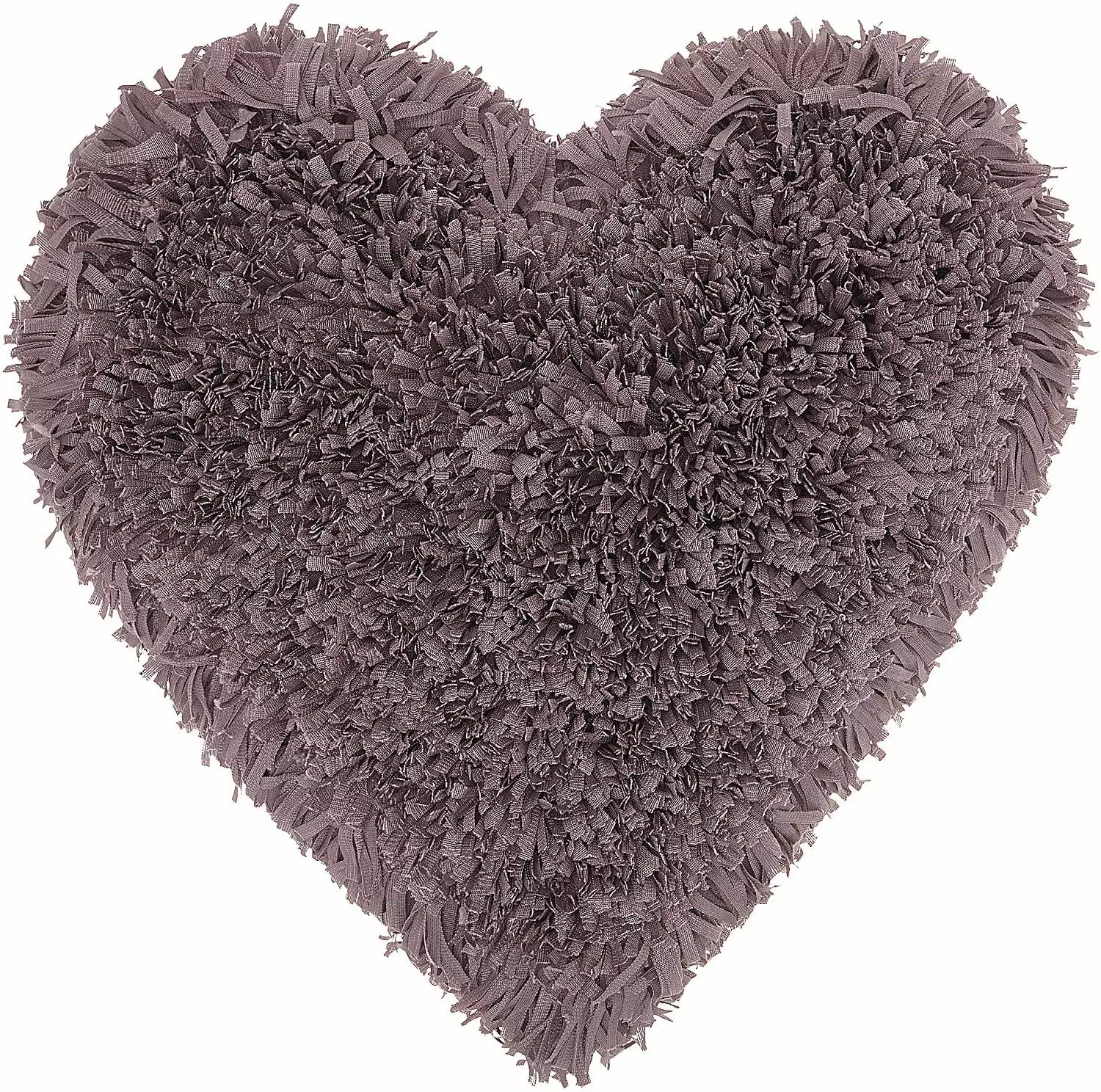 Mina Victory Frame Heart Shag Modern Polyester Throw Pillow in Lavender Purple