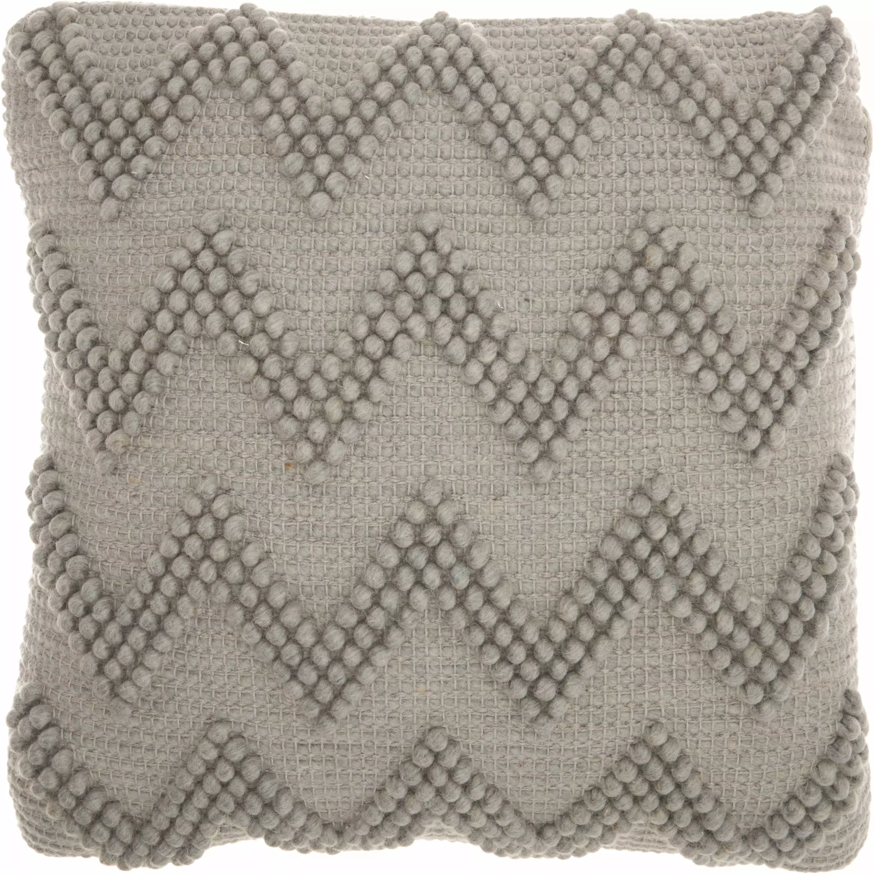 Mina Victory Life Styles Square Wool Large Chevron Throw Pillow in Light Gray