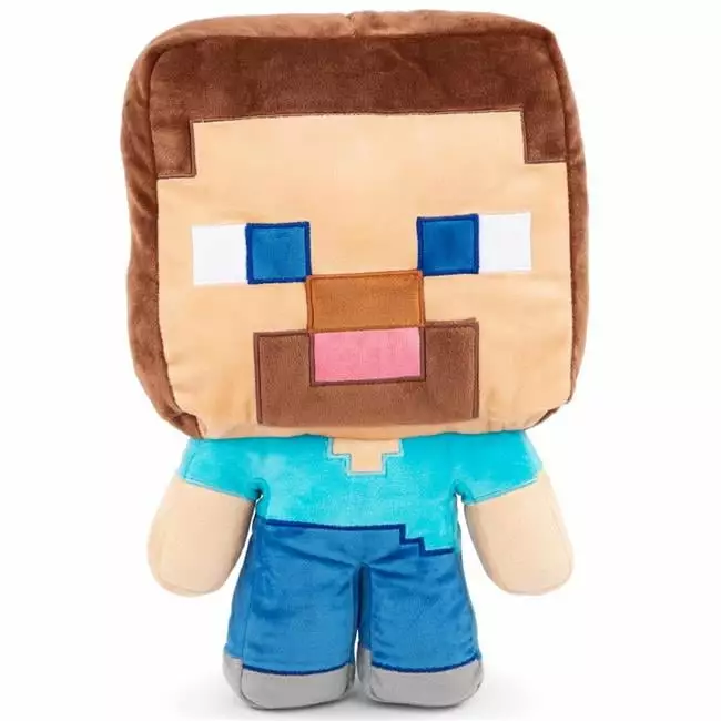 Minecraft Steve Plush Stuffed Pillow Buddy. Gaming Bedding