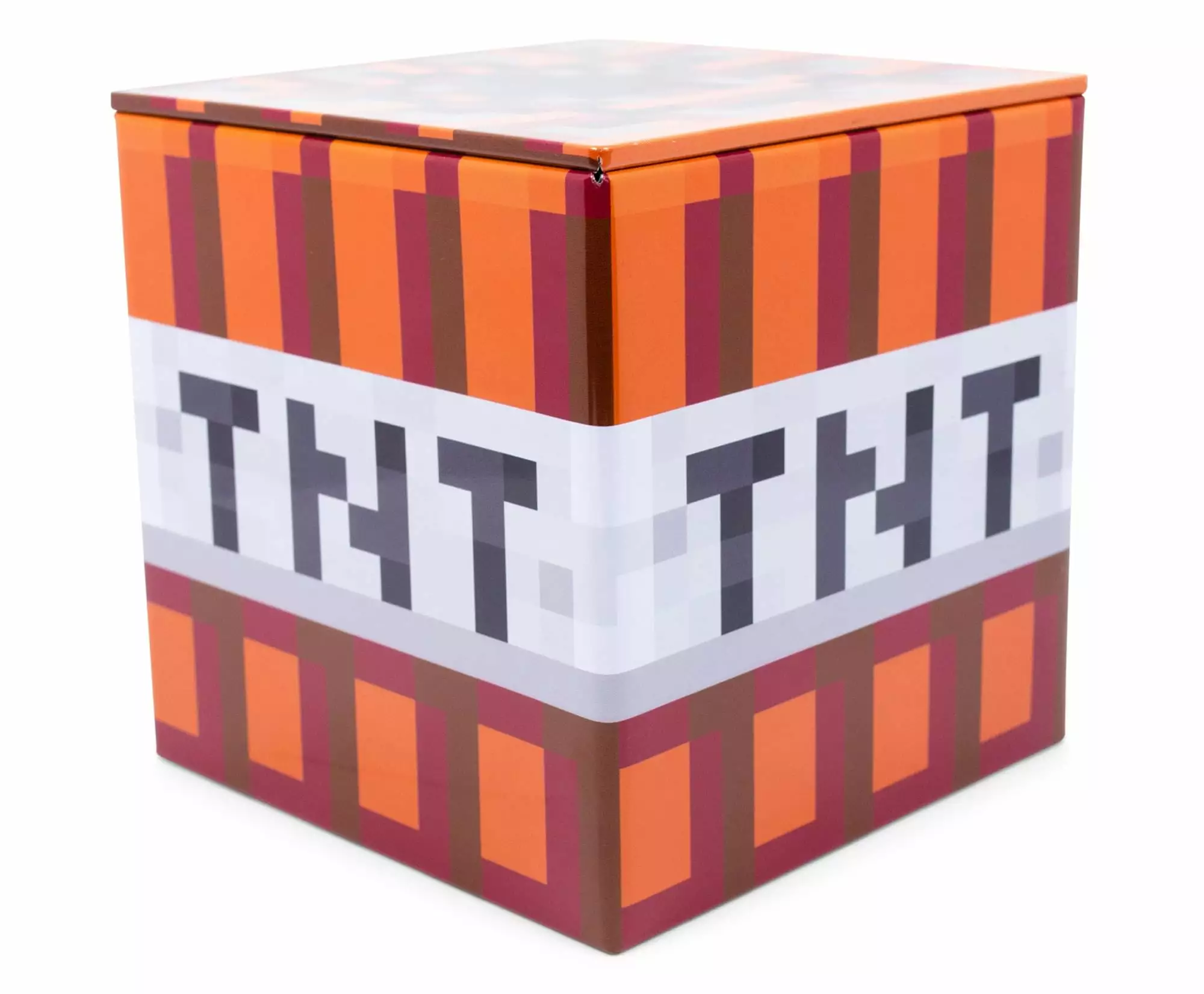 Minecraft TNT Tin Storage Box Cube Organizer with Lid | 4 Inches