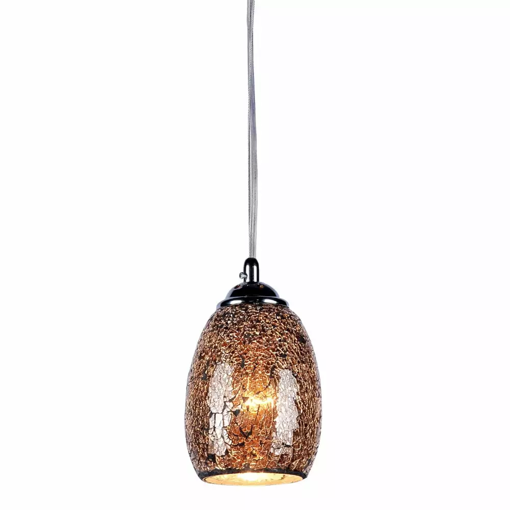 Mini Ceiling Pendant Light with Tempered Glass Shade. Multicolor