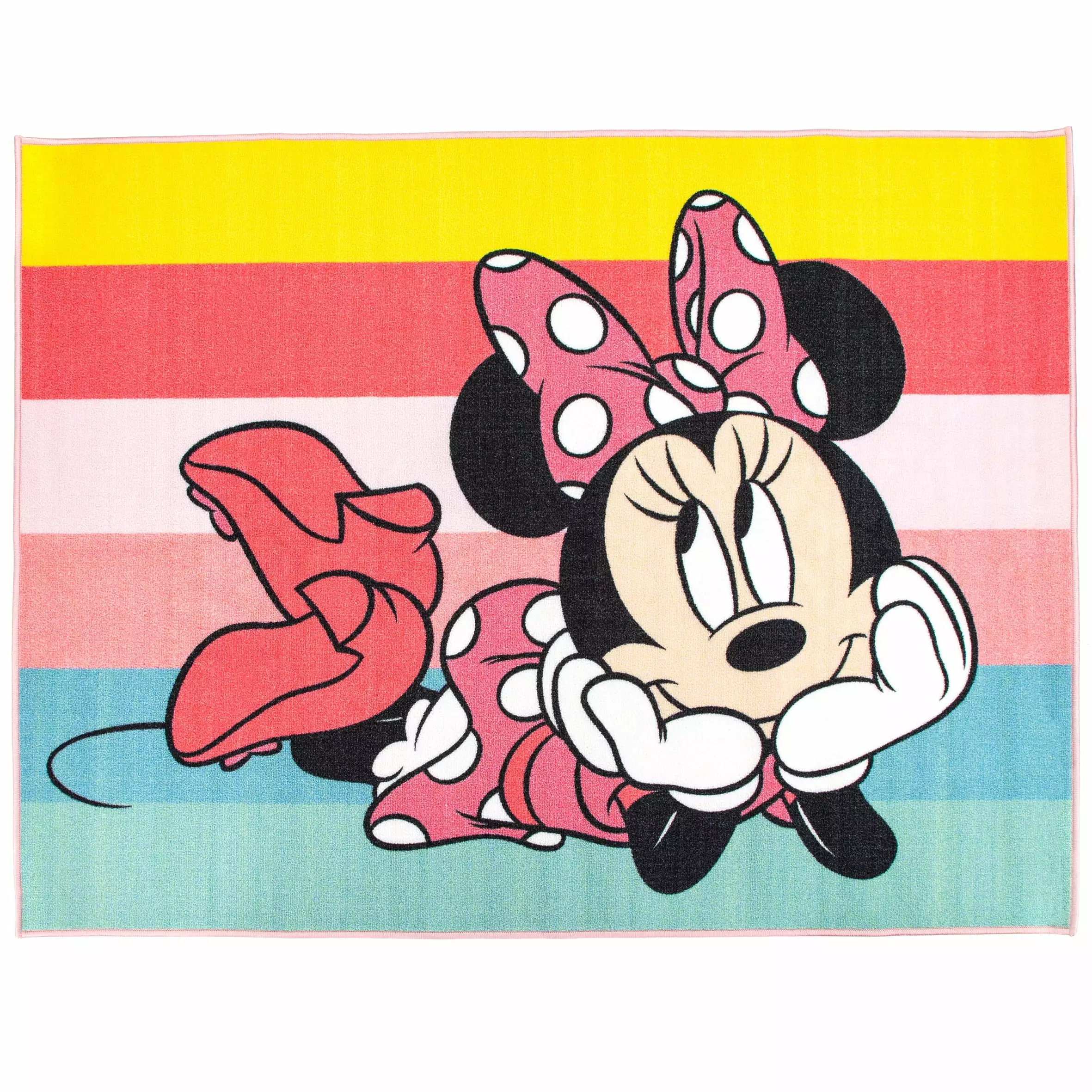 Minnie Indoor Stripes Nylon Room Rug. Multi-Color. 4.3'x5.7'