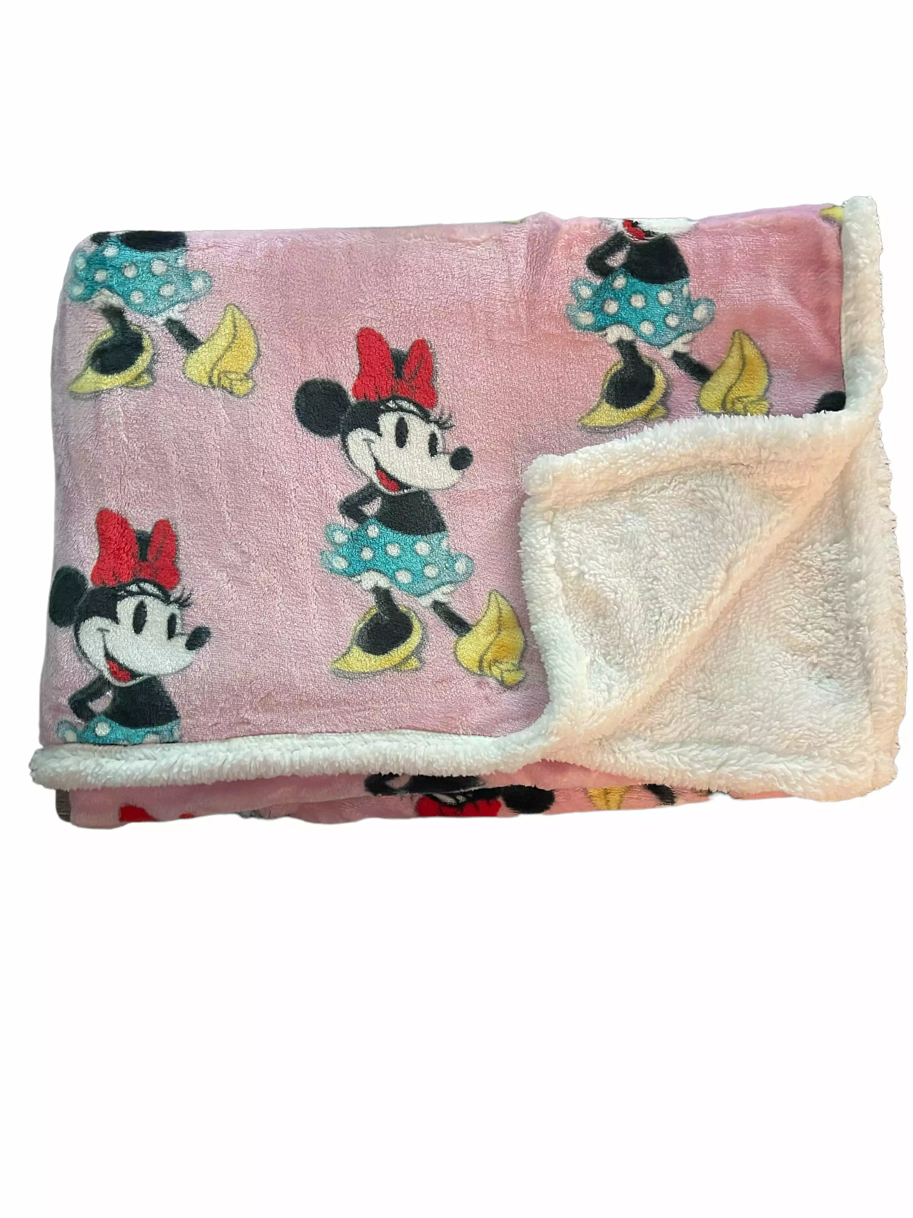 Minnie Sherpa Back Throw Blanket.46x60. Microfiber