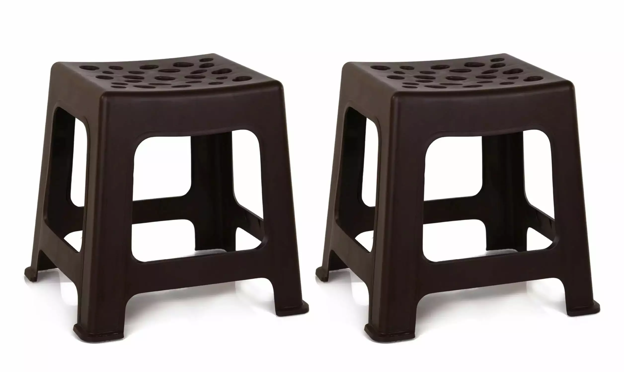 Mintra Home Light Duty Plastic Stools (12.5in Height. 2 Pack)