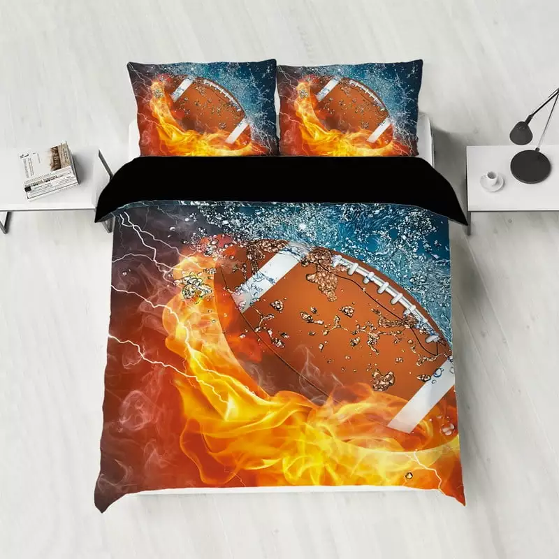 Modern Minimalist Bedding Set. Rugby Print Bedding Set. Unisex. Comes with 1 Duvet Cover and 2 Pillowcases