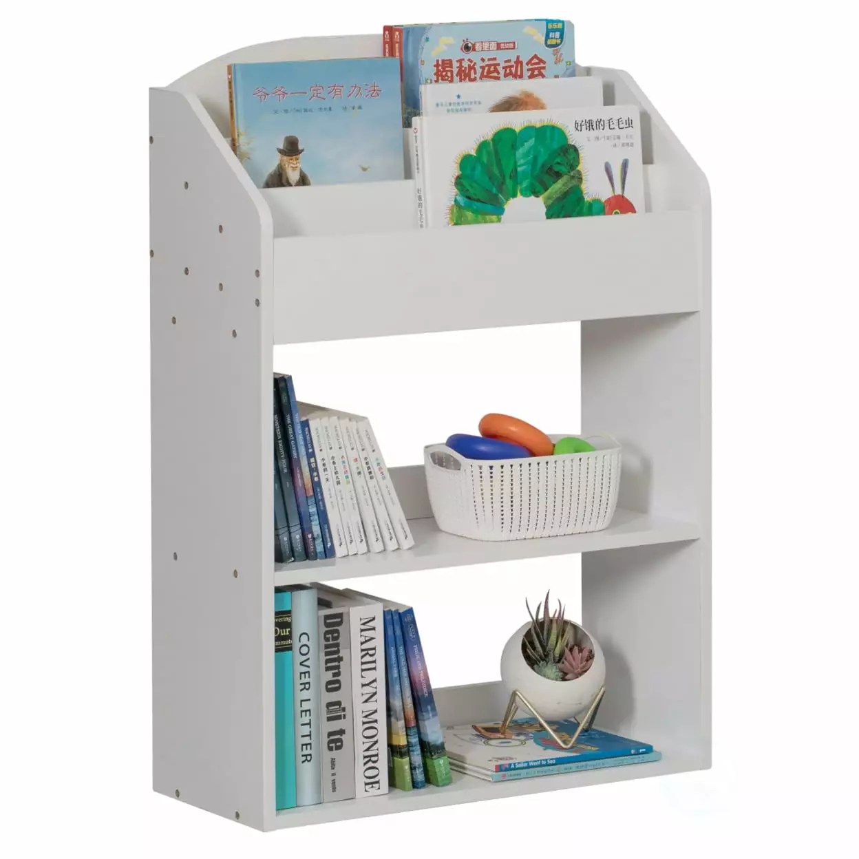 Modern Wooden Storage Bookcase with Shelf. Playroom Bedroom Living and Office