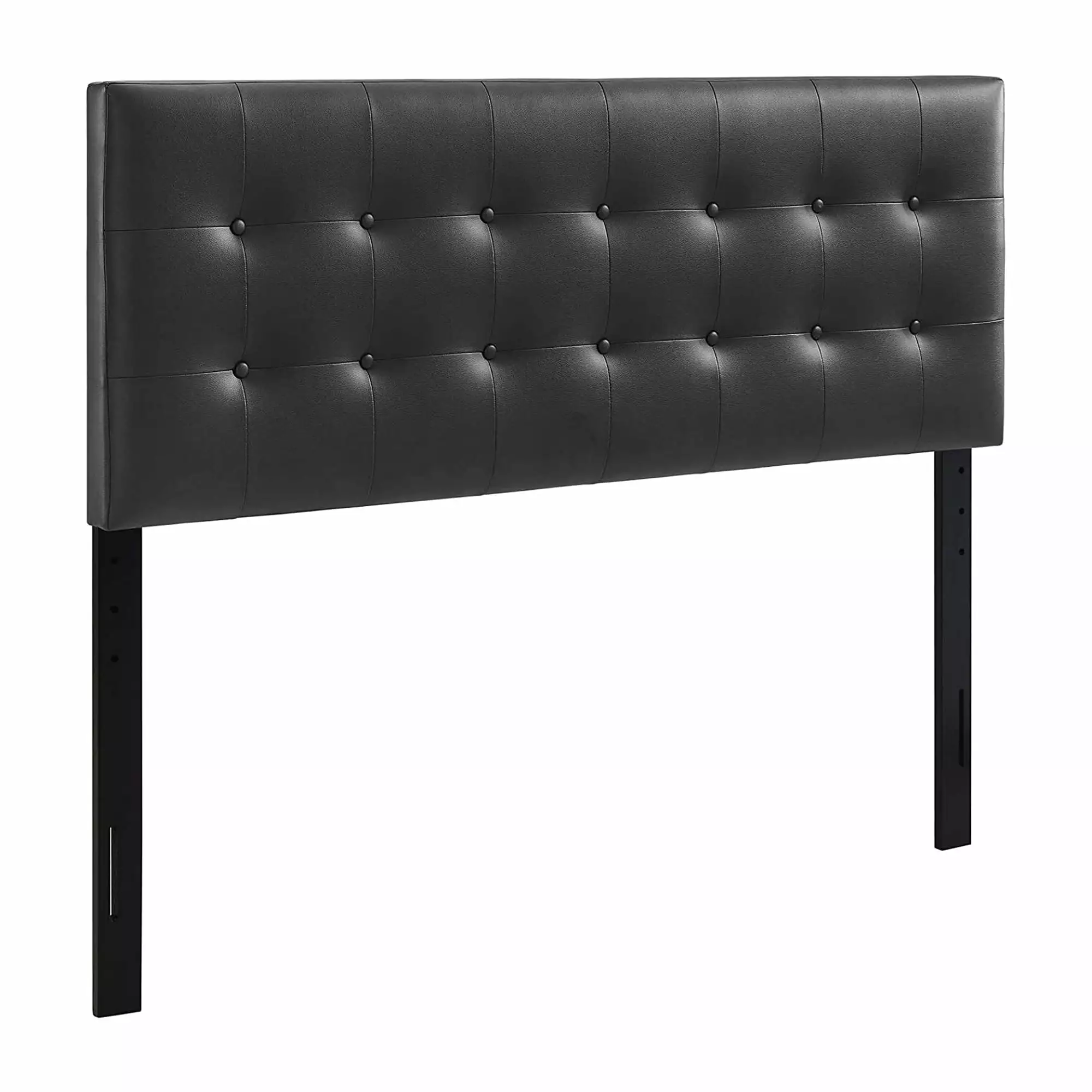 Modway Emily Upholstered Button Tufted Faux Leather Headboard. Full. Black