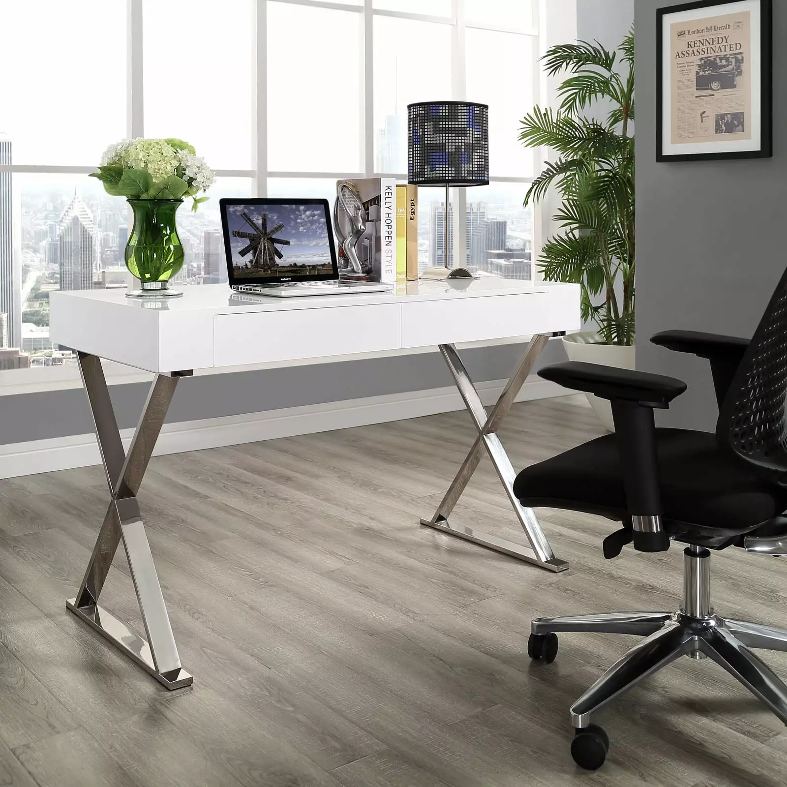 Modway Sector Office Desk in White