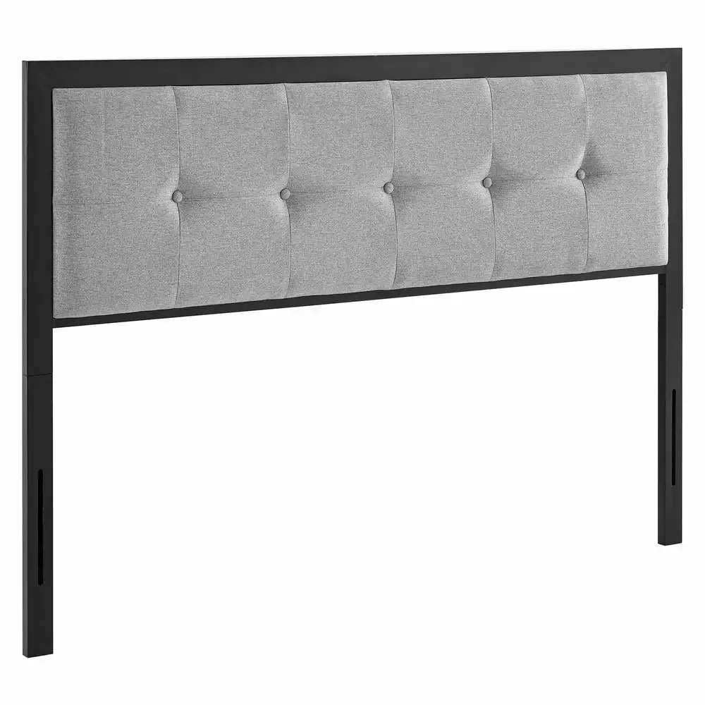 Modway Teagan Tufted King Headboard in Black Light Gray