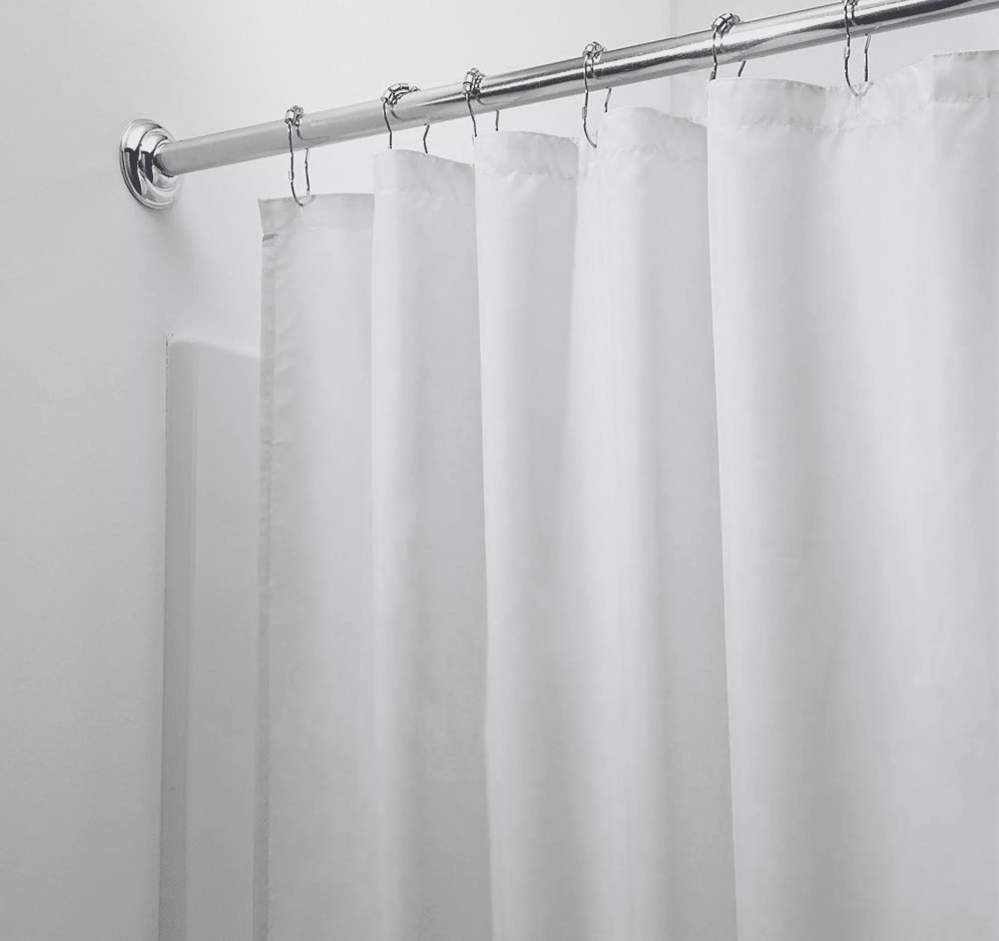 Mold & Mildew Resistant Fabric Shower Curtain Liner - White