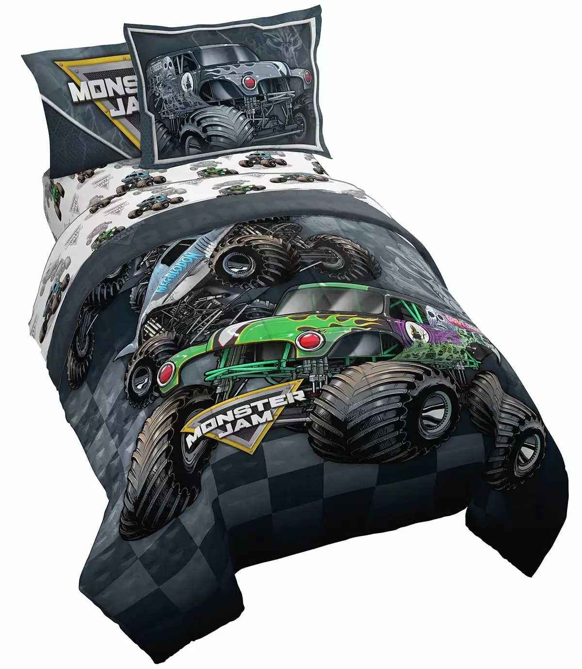 Monster Jam Slash Kids Full 5 Piece Bedding Set w/ Sham. 100% Microfiber