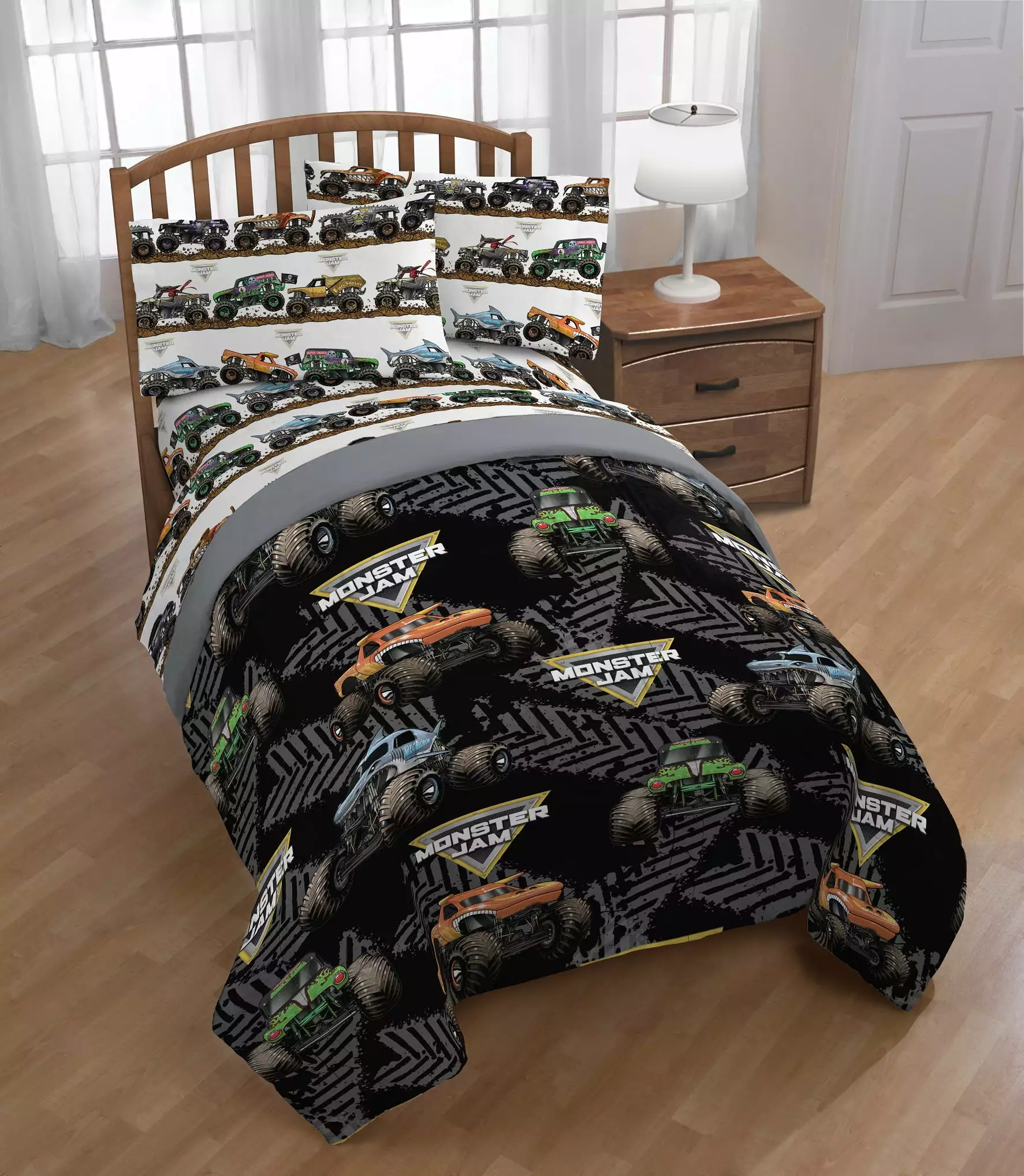 Monster Jam Tracks Full Bed Set